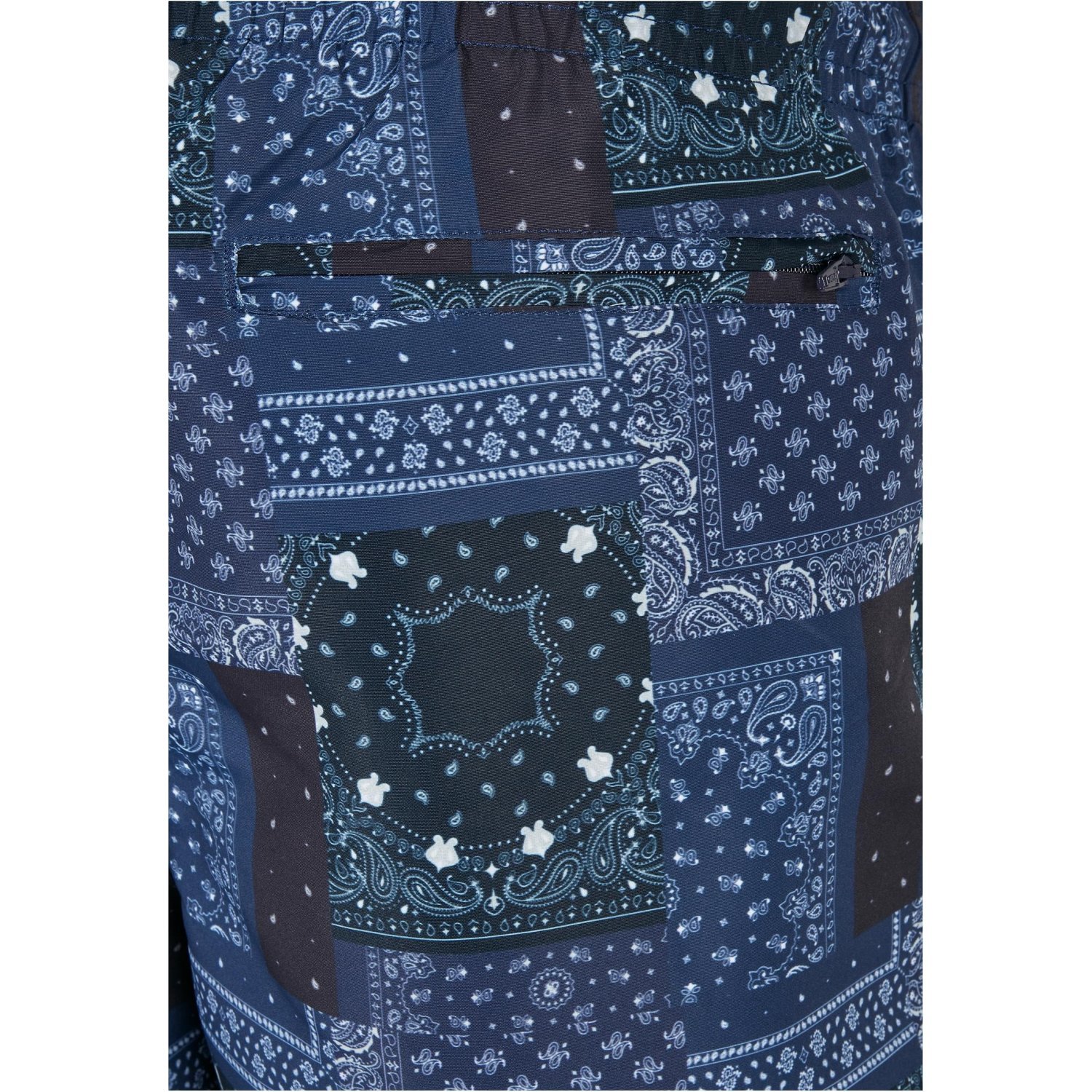 Urban Classics - PATTERN Swim Shorts navy bandana