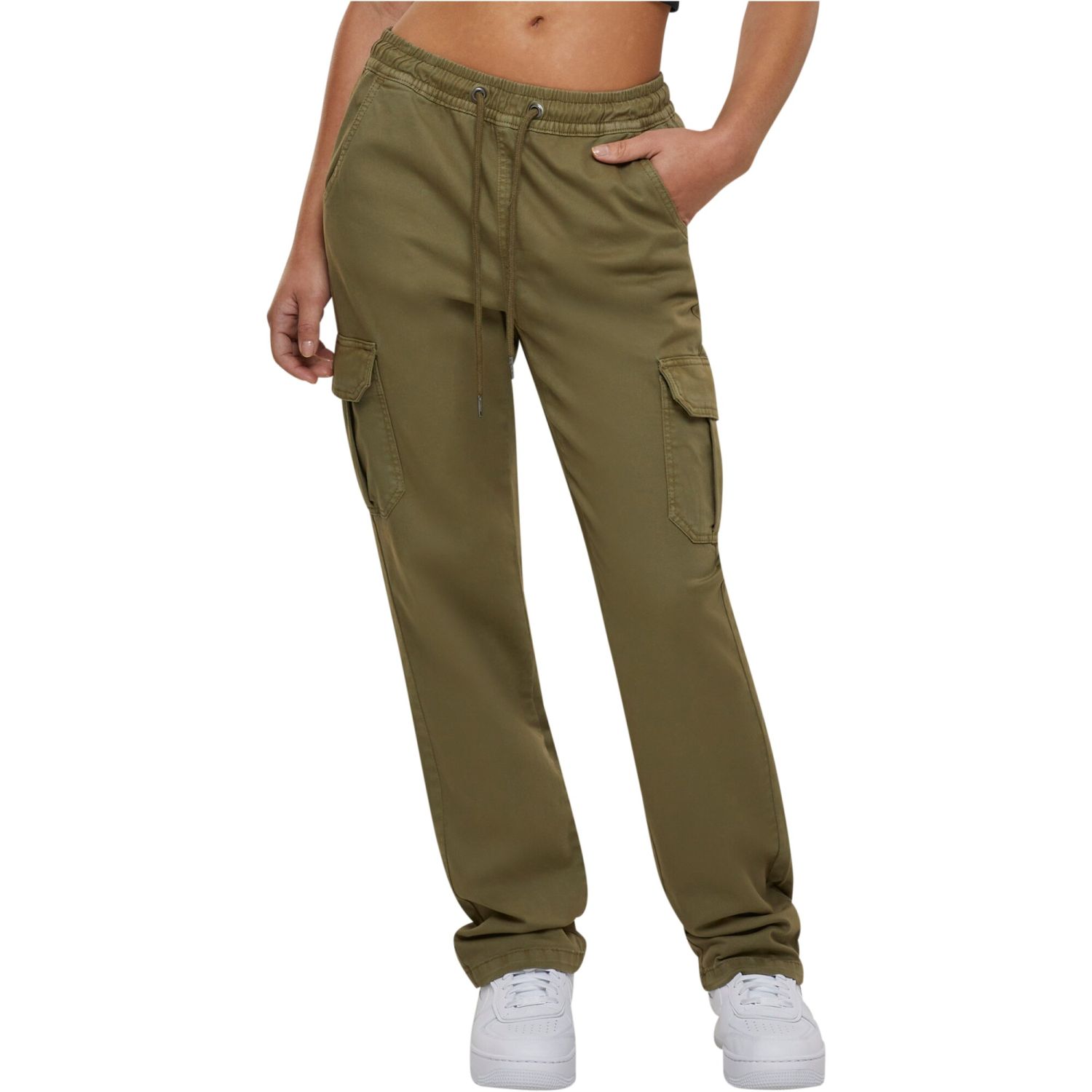 Urban Classics Ladies - High Waist Twill Cargo Hose