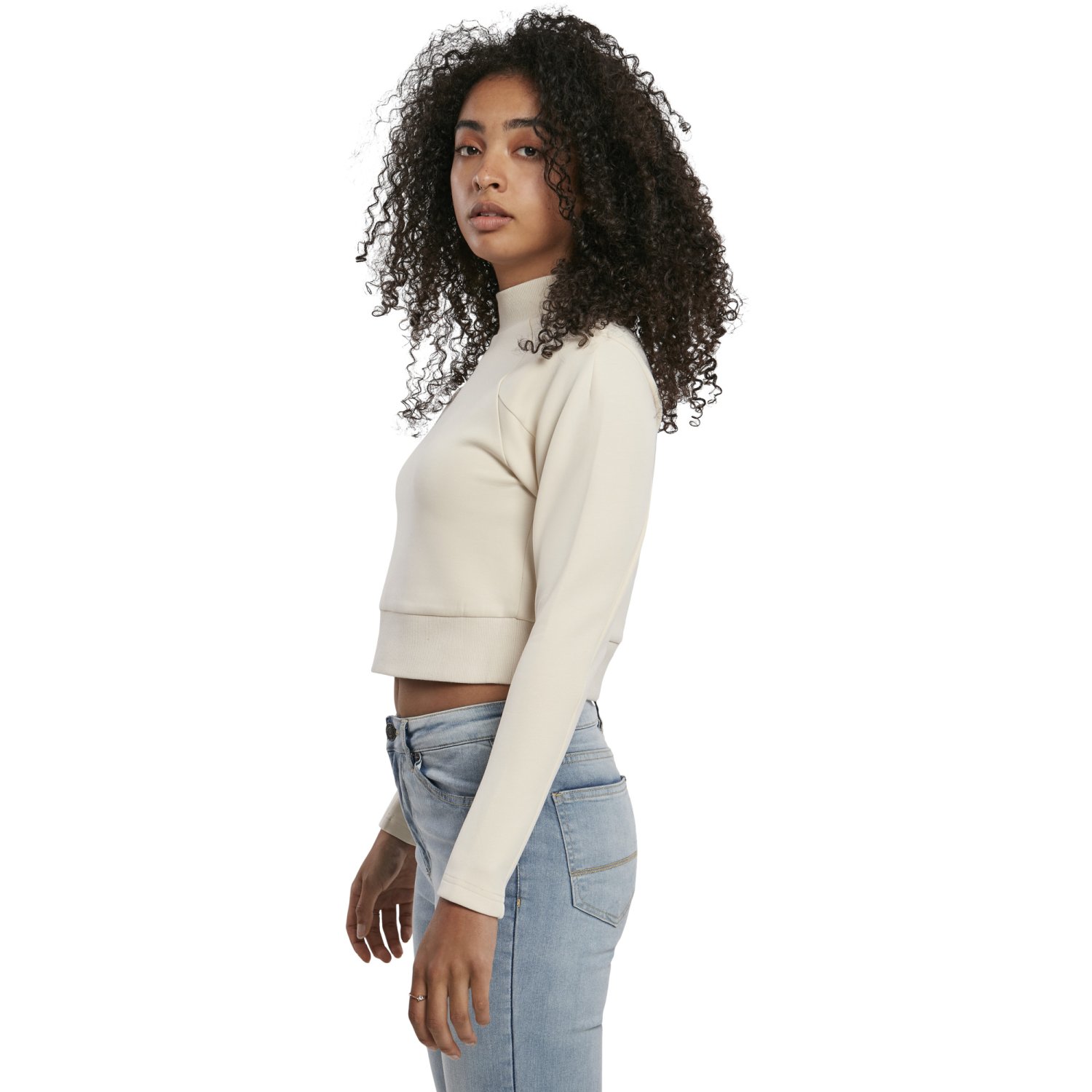 Urban Classics Ladies - Interlock Short Turtleneck Pullover