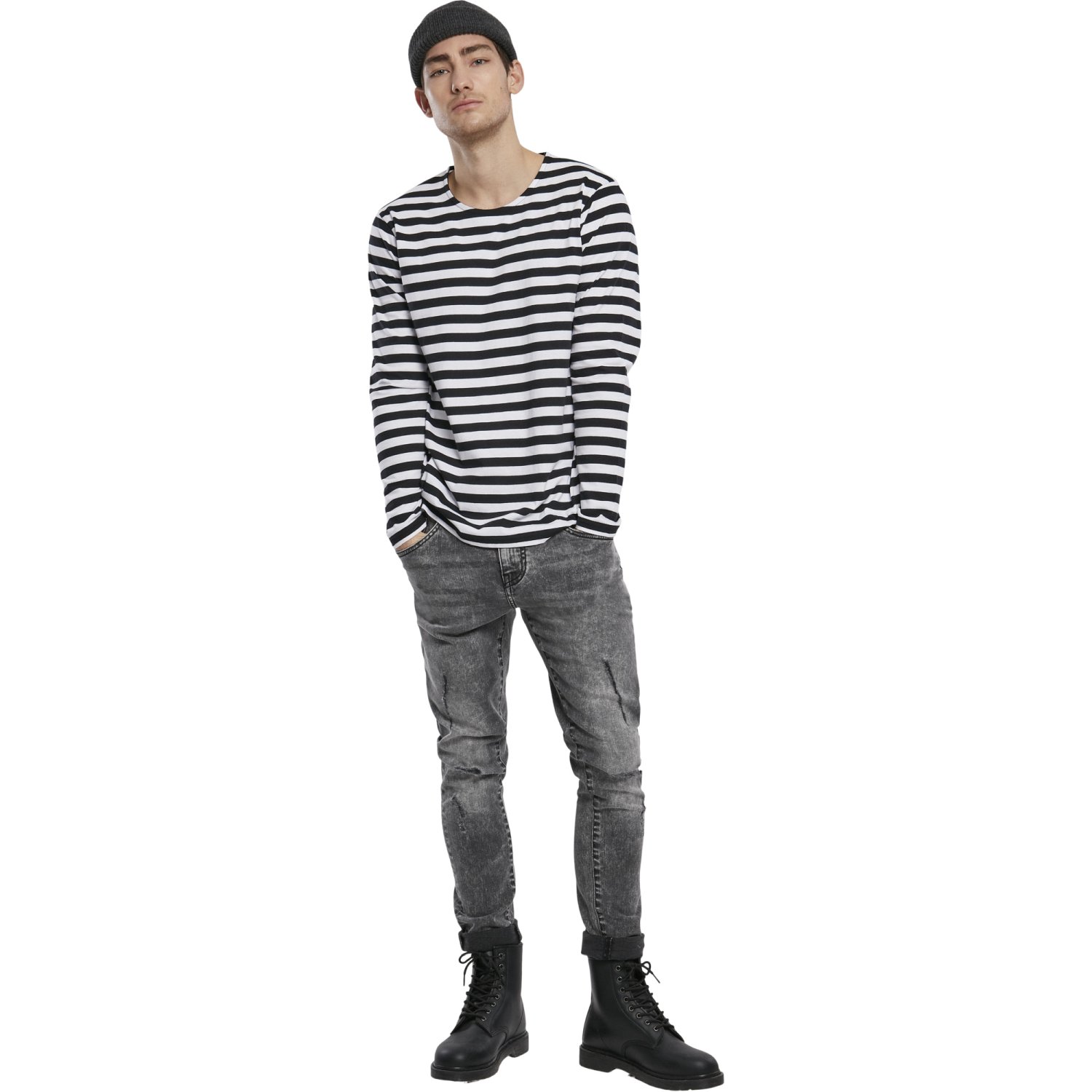 Urban Classics - Regular Stripe Longsleeve blanc