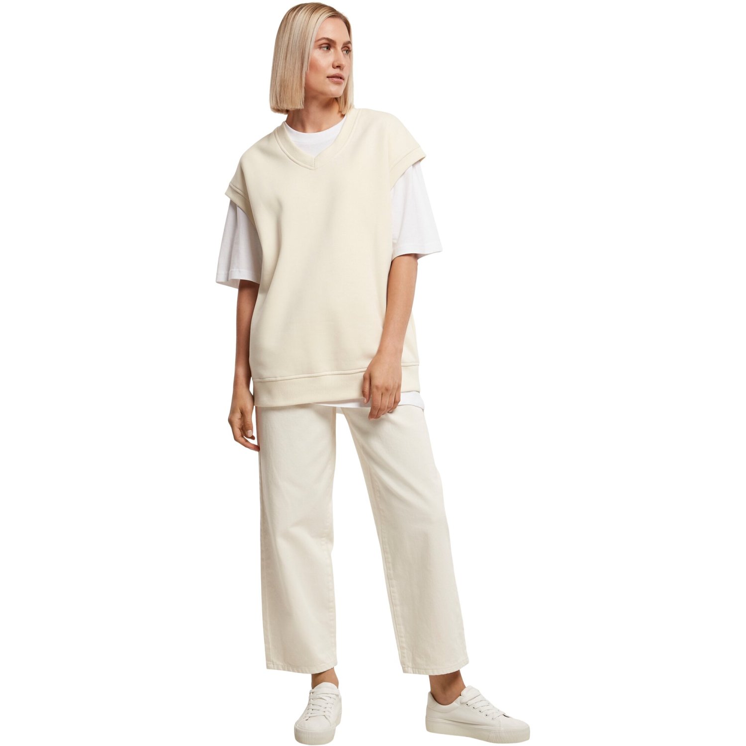 Urban Classics Ladies - Oversized Sweat Slipover whitesand
