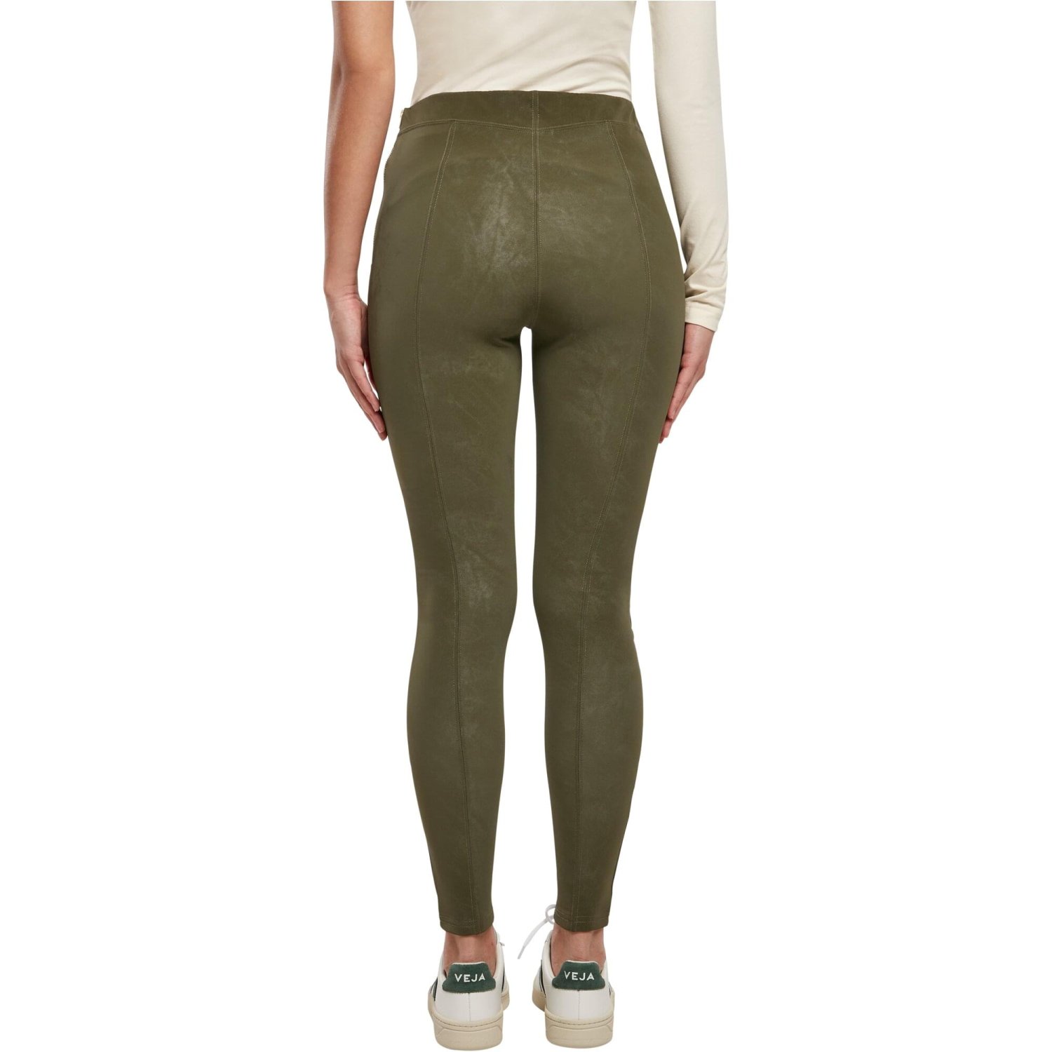 Urban Classics Ladies - Washed Faux Leather Pantalon