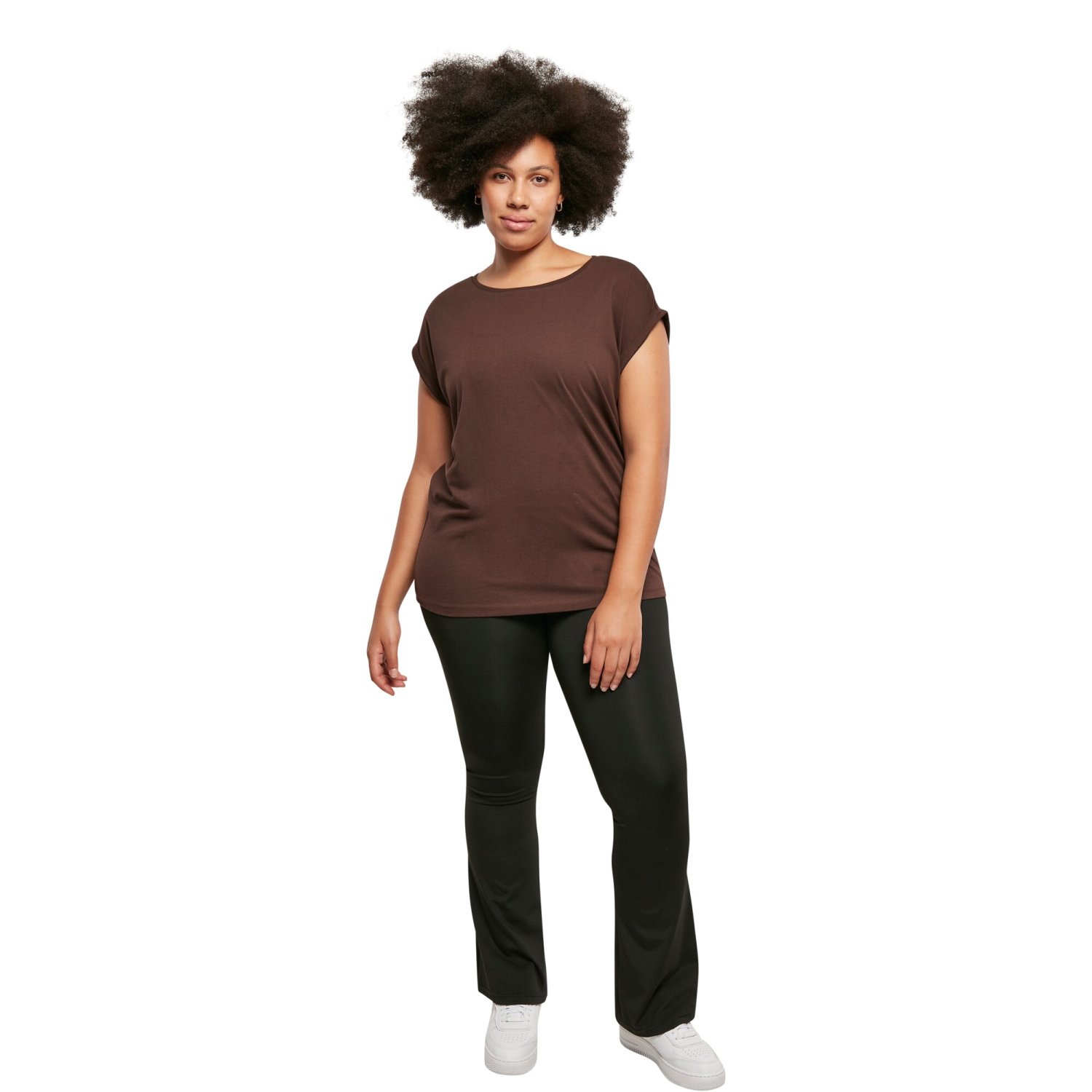 Urban Classics Ladies - Organic Extended Shirt brown