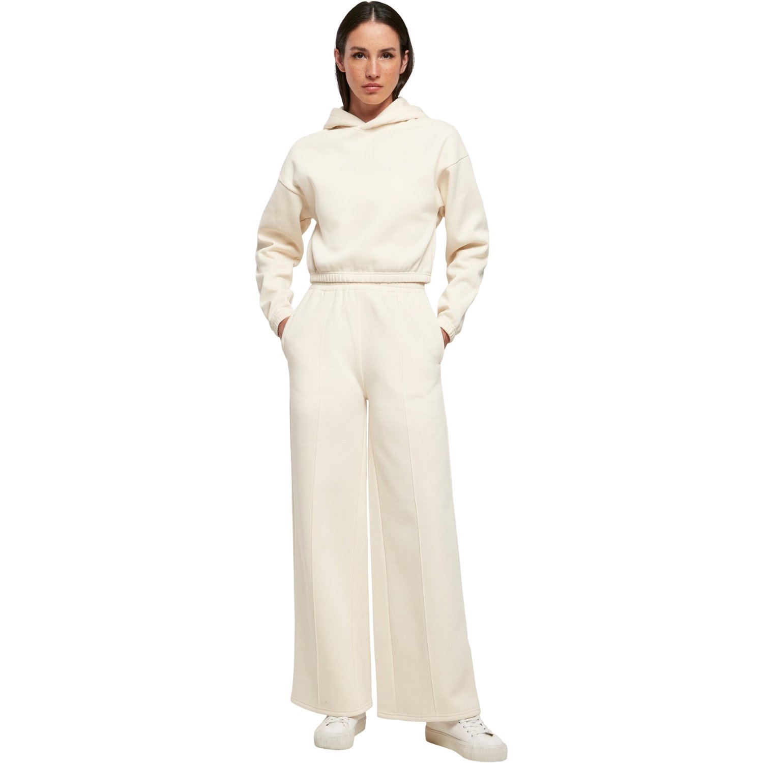 Urban Classics Ladies - Short Oversized Hoody sand