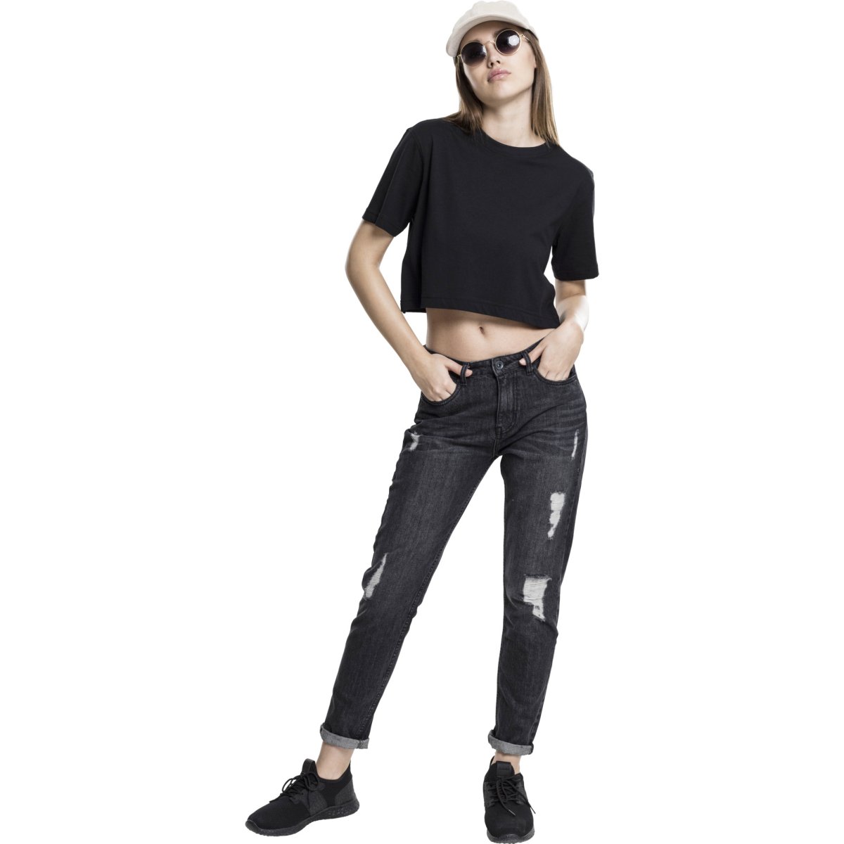 Urban Classics Ladies - Short Oversized Top noir