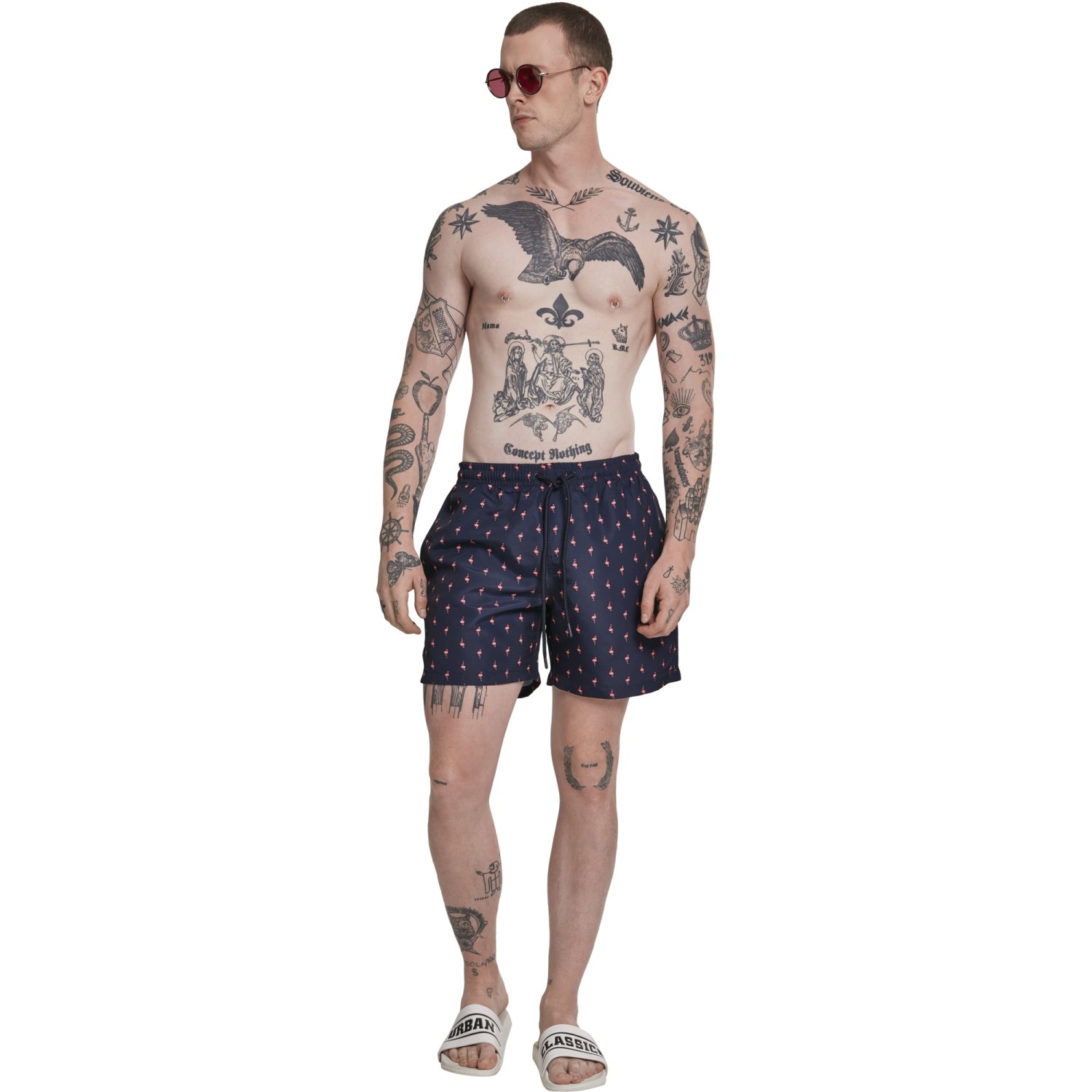 Urban Classics - PATTERN Hawaii Sommer Badeshorts