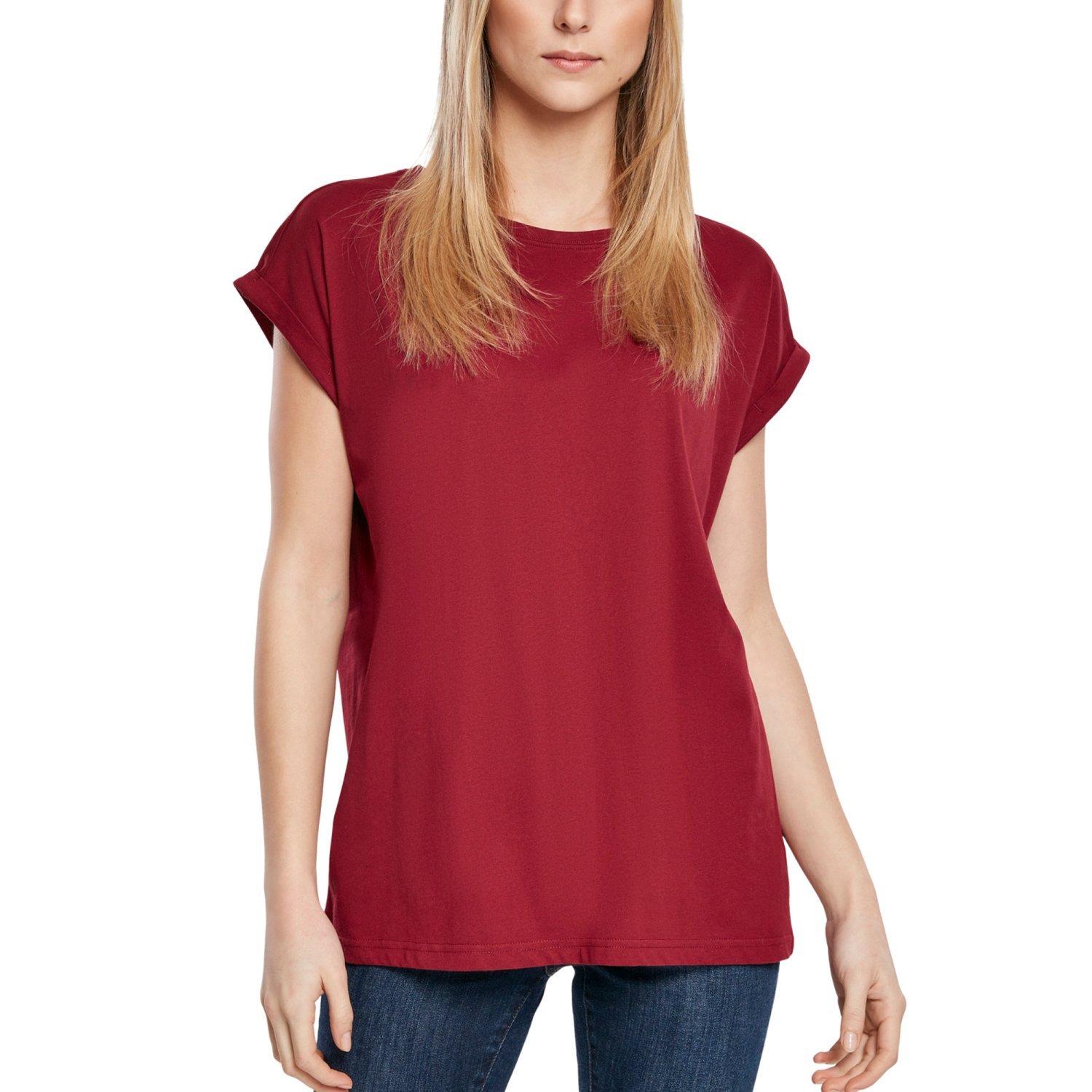 Urban Classics Ladies - Organic Extended Shirt burgundy