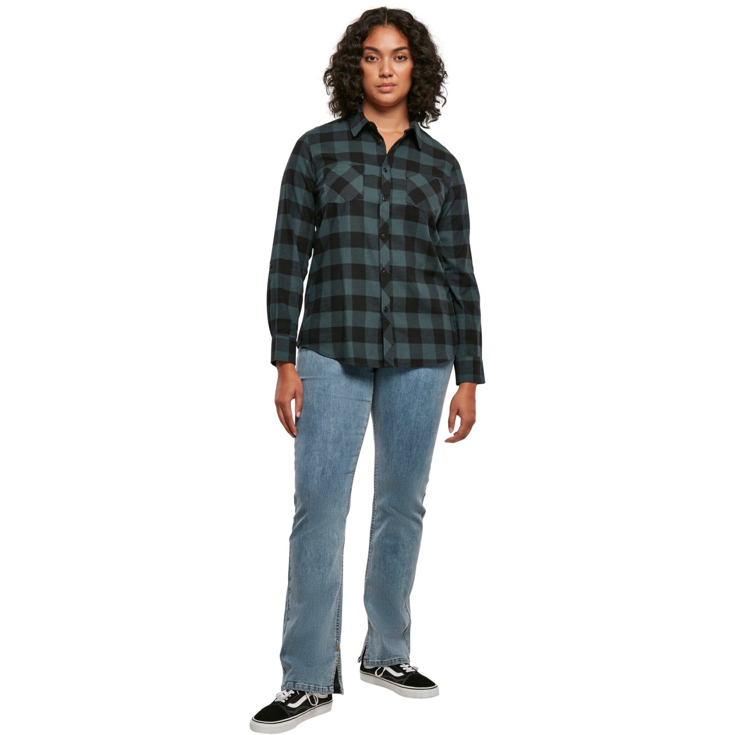 Urban Classics Femme - TURNUP FLANELL Chemise jasper