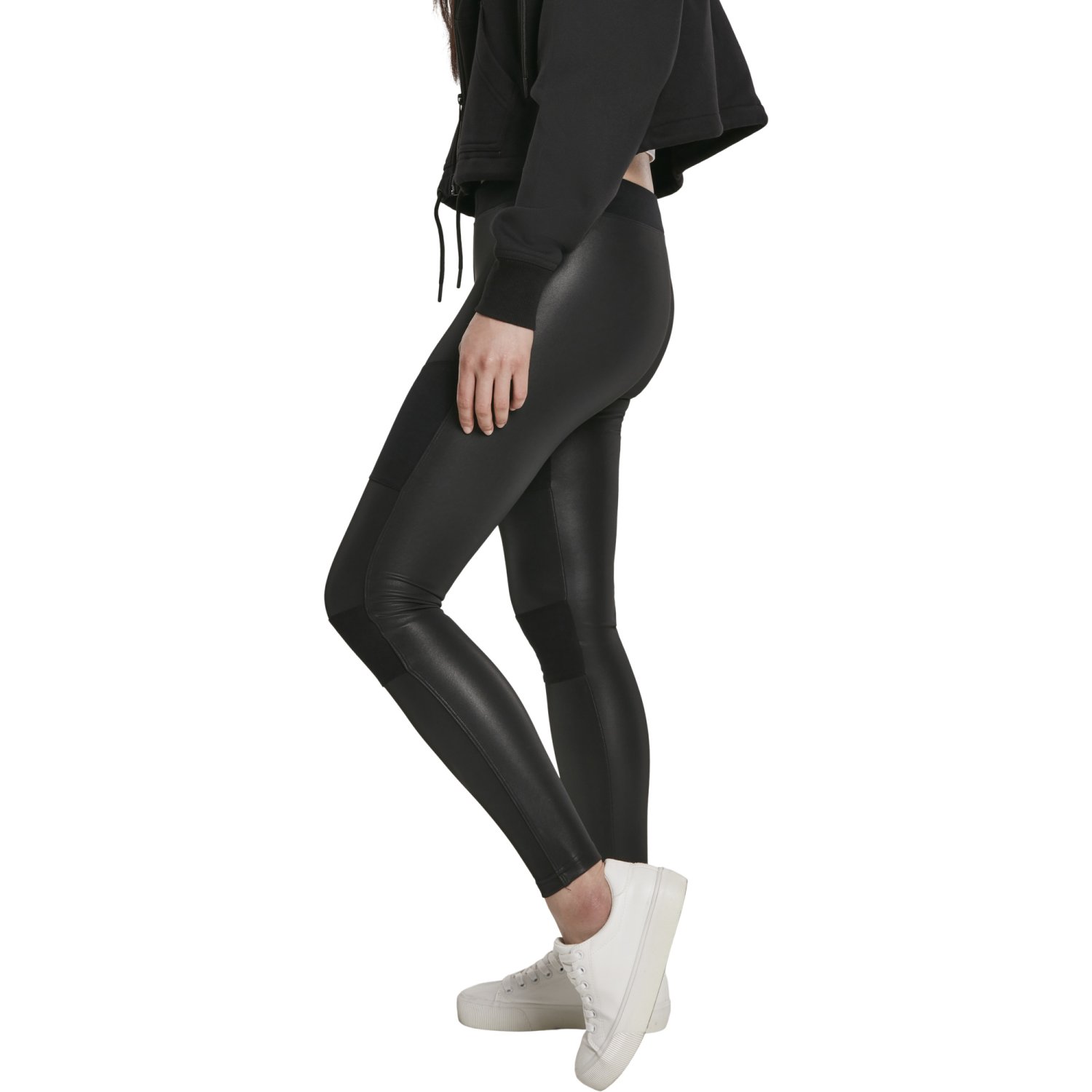 Urban Classics Ladies - Kunstleder TECH Leggings schwarz
