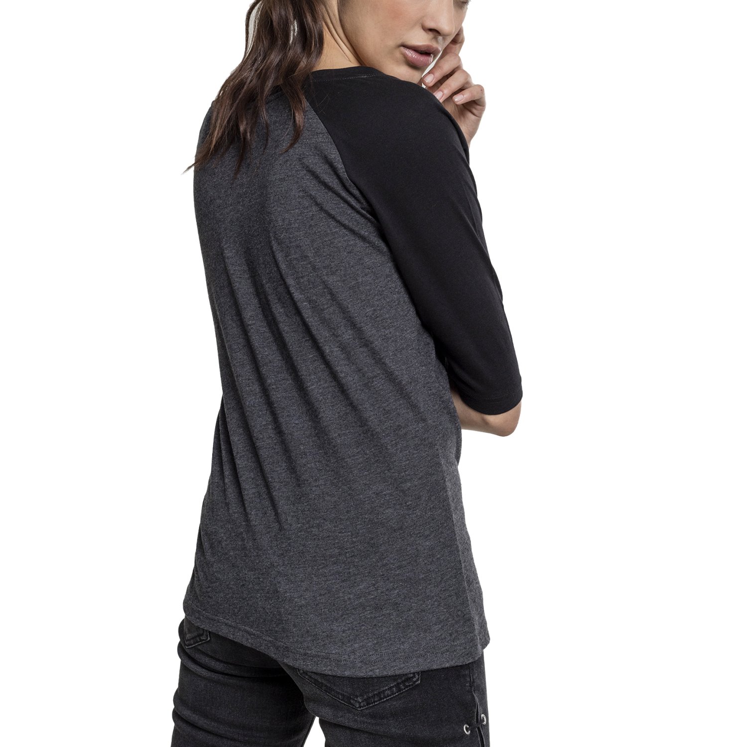 Urban Classics Ladies - 3/4 RAGLAN Longsleeve charcoal