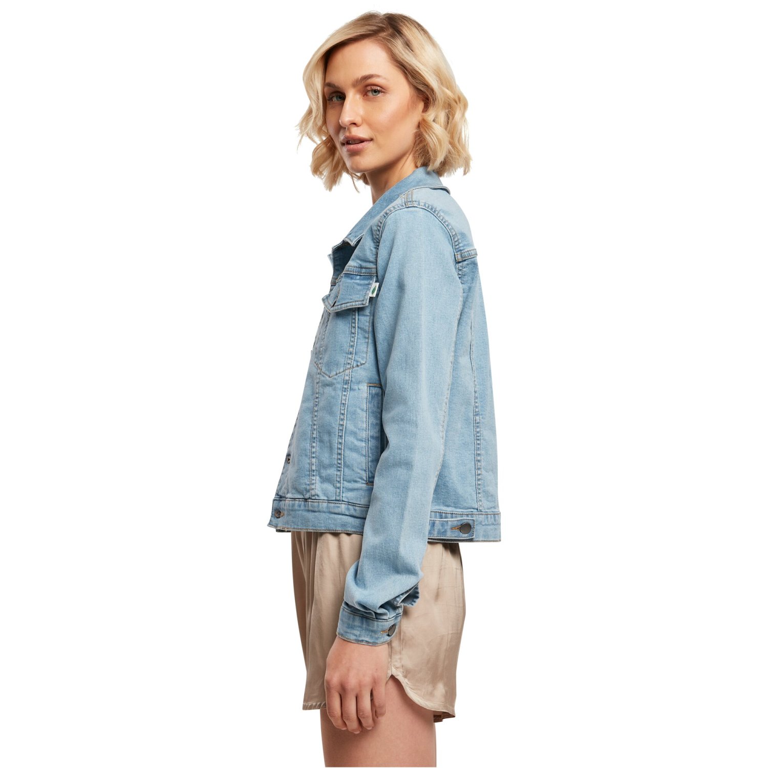 Urban Classics Ladies - Organic Denim Jacket blue bleached