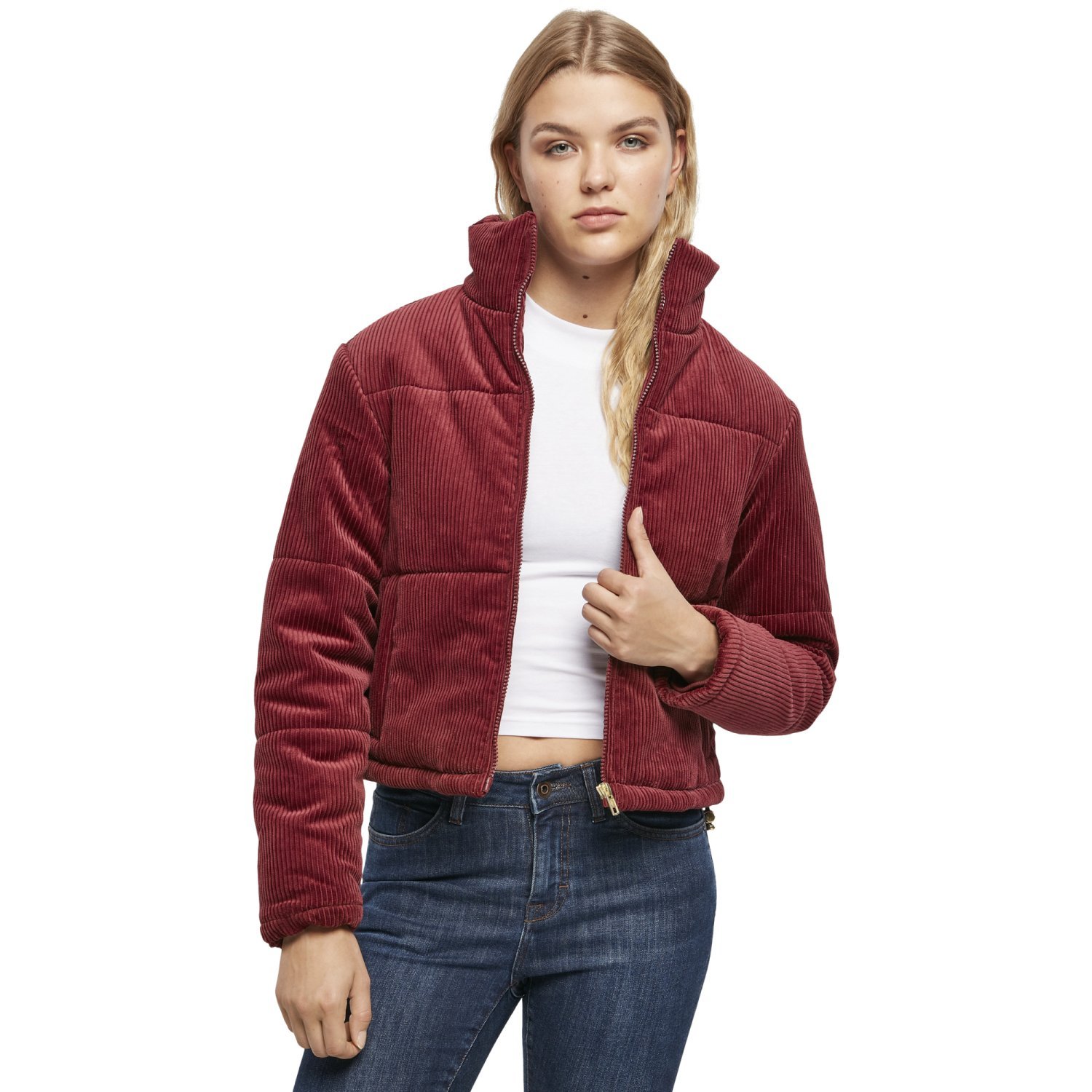 Urban Classics Ladies - Corduroy Puffer Veste burgundy