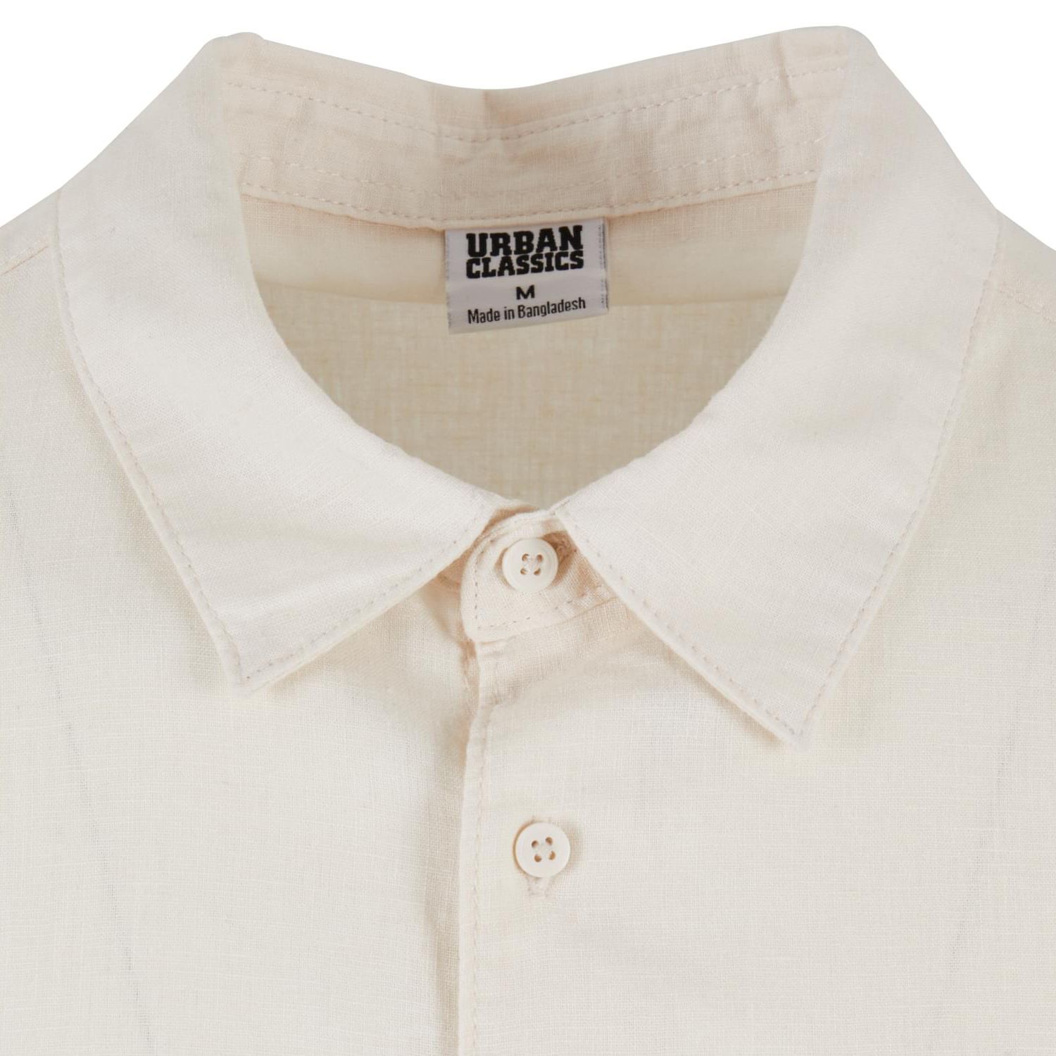 Urban Classics - Boxy Coton Lin Chemise white sand