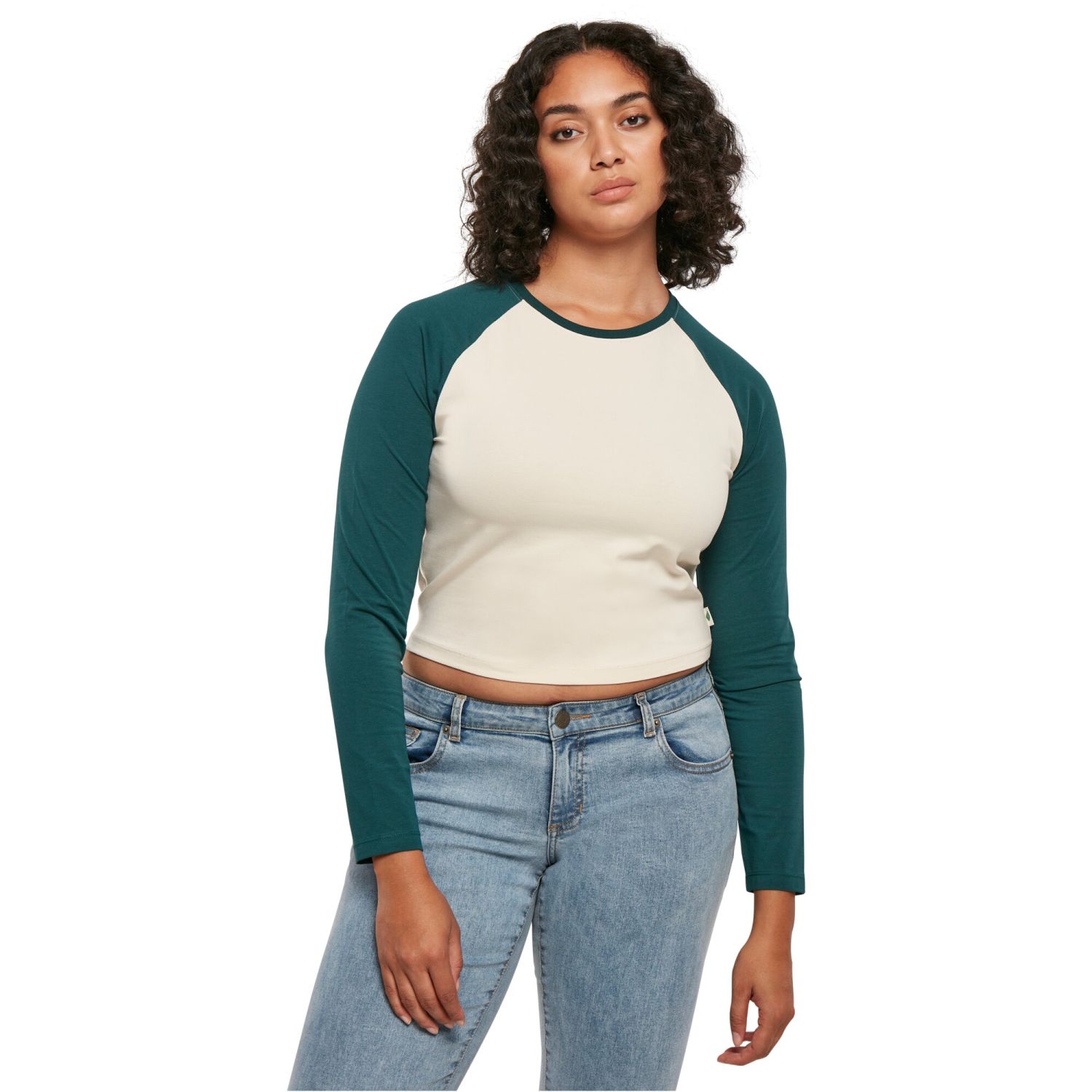 Urban Classics Ladies - Retro Baseball Longsleeve beige
