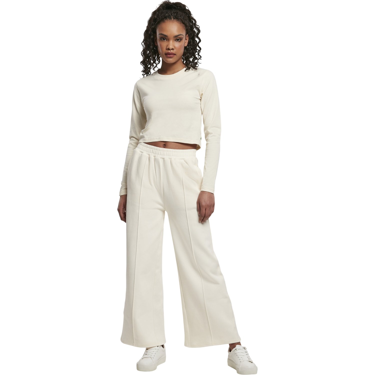 Urban Classics Ladies - Organic Cropped Longsleeve sand