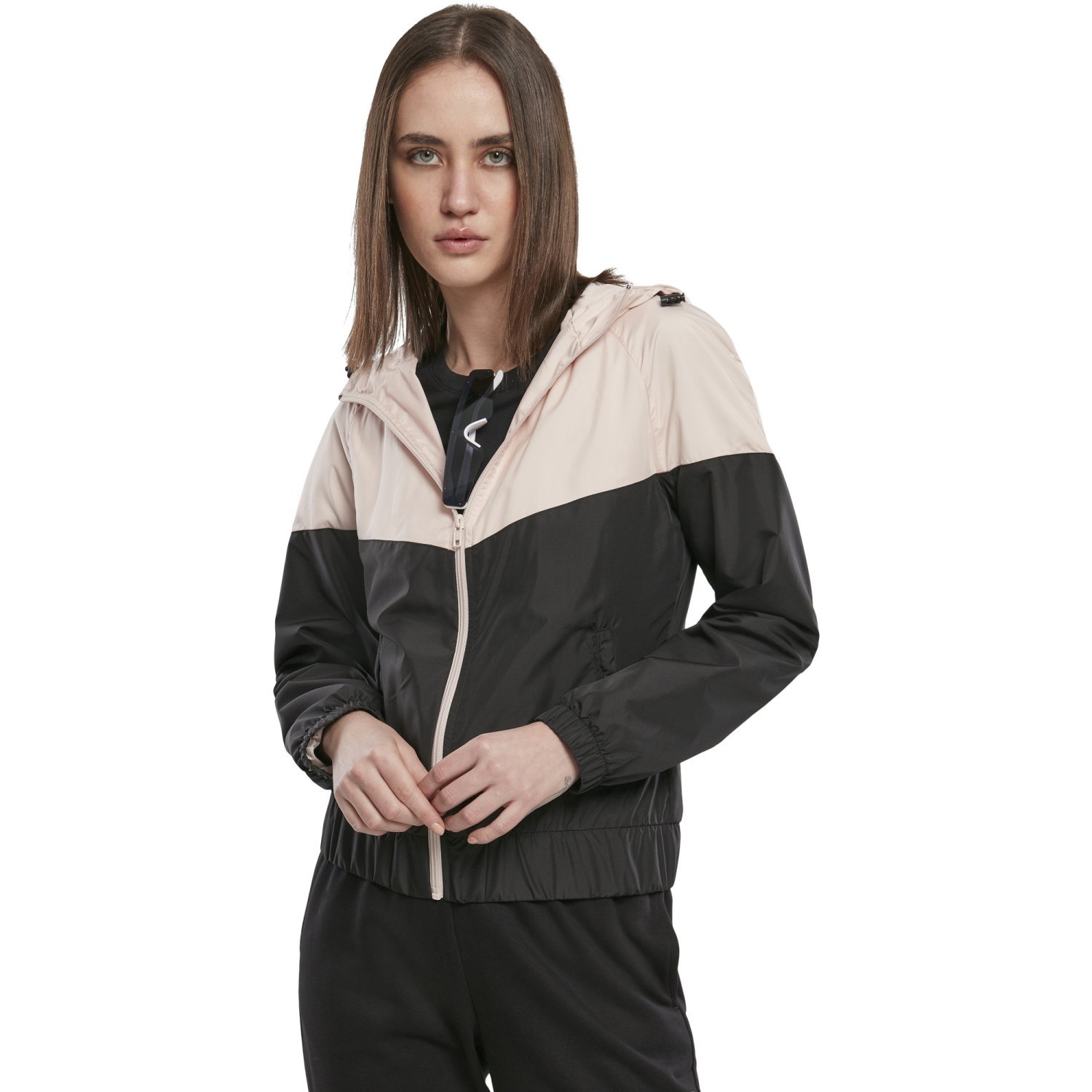 Urban Classics Ladies - Windbreaker Vest pink / noir