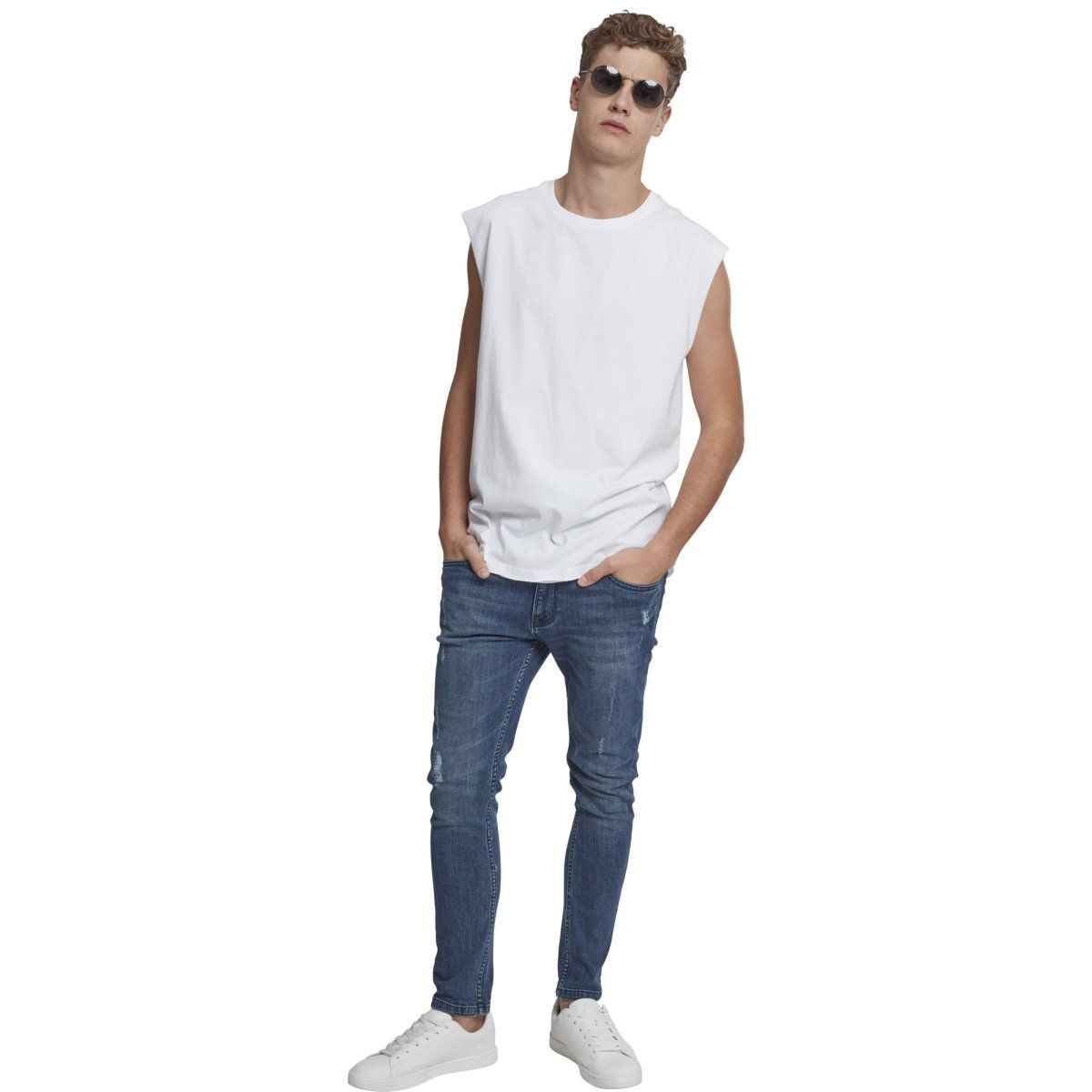 Urban Classics - OPEN EDGE Sleeveless Shirt blanc
