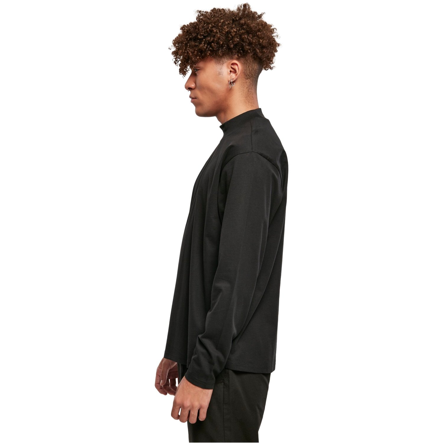 Urban Classics - Heavy Boxy Mock Neck Longsleeve black