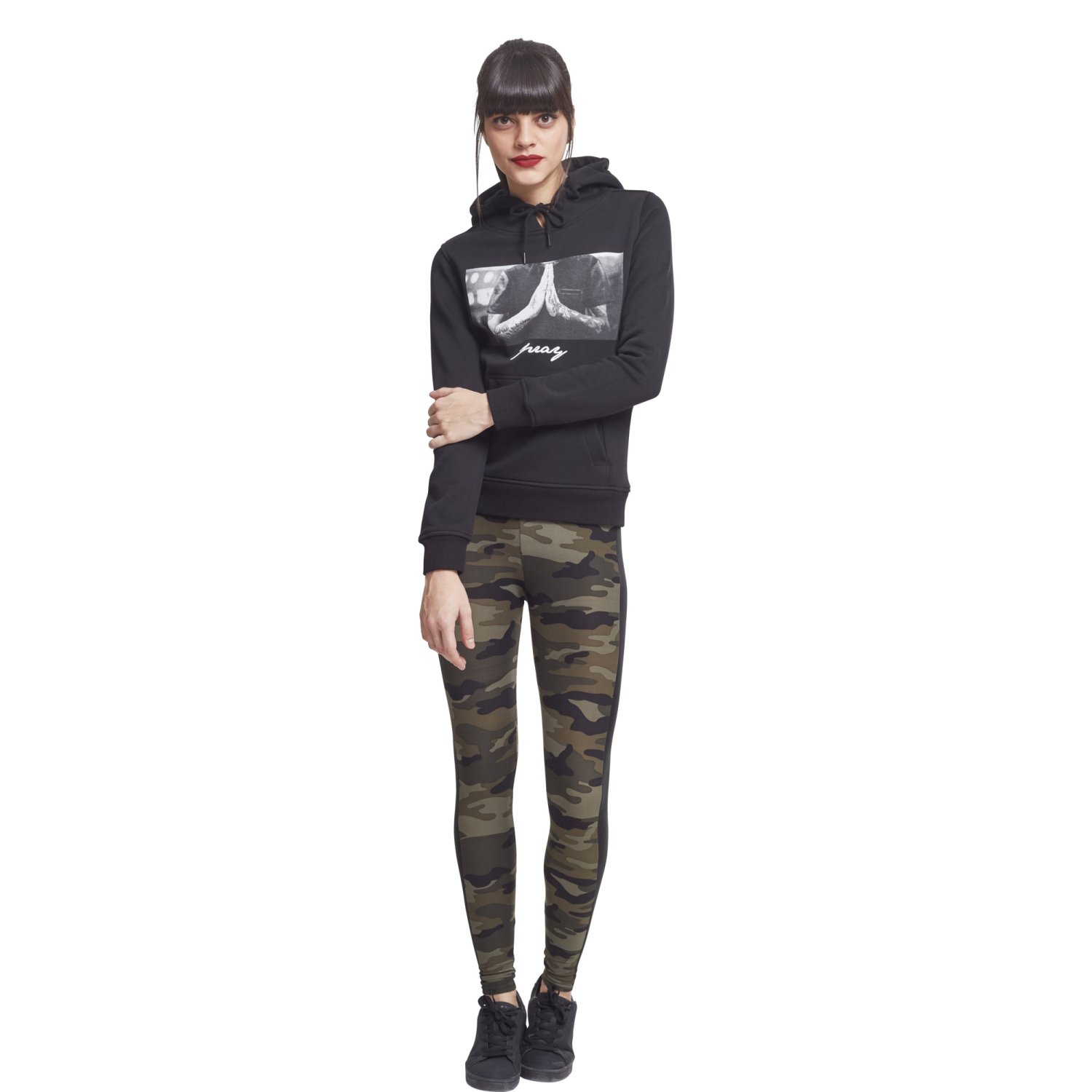 Mister Tee Ladies Fleece Hoody - PRAY schwarz