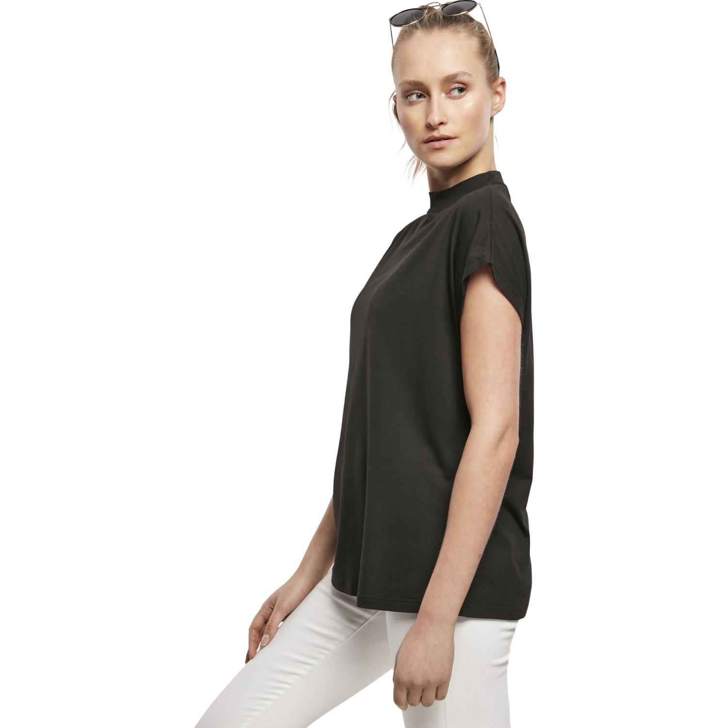 Urban Classics Ladies - Oversized Cut-Sleeve Top noir