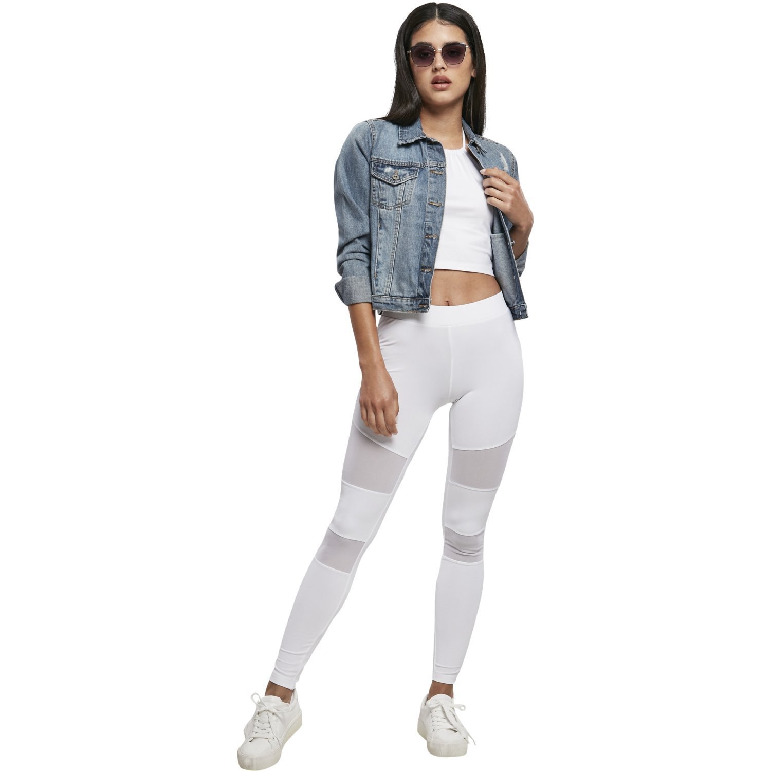 Urban Classics Ladies - TECH MESH Leggings blanc