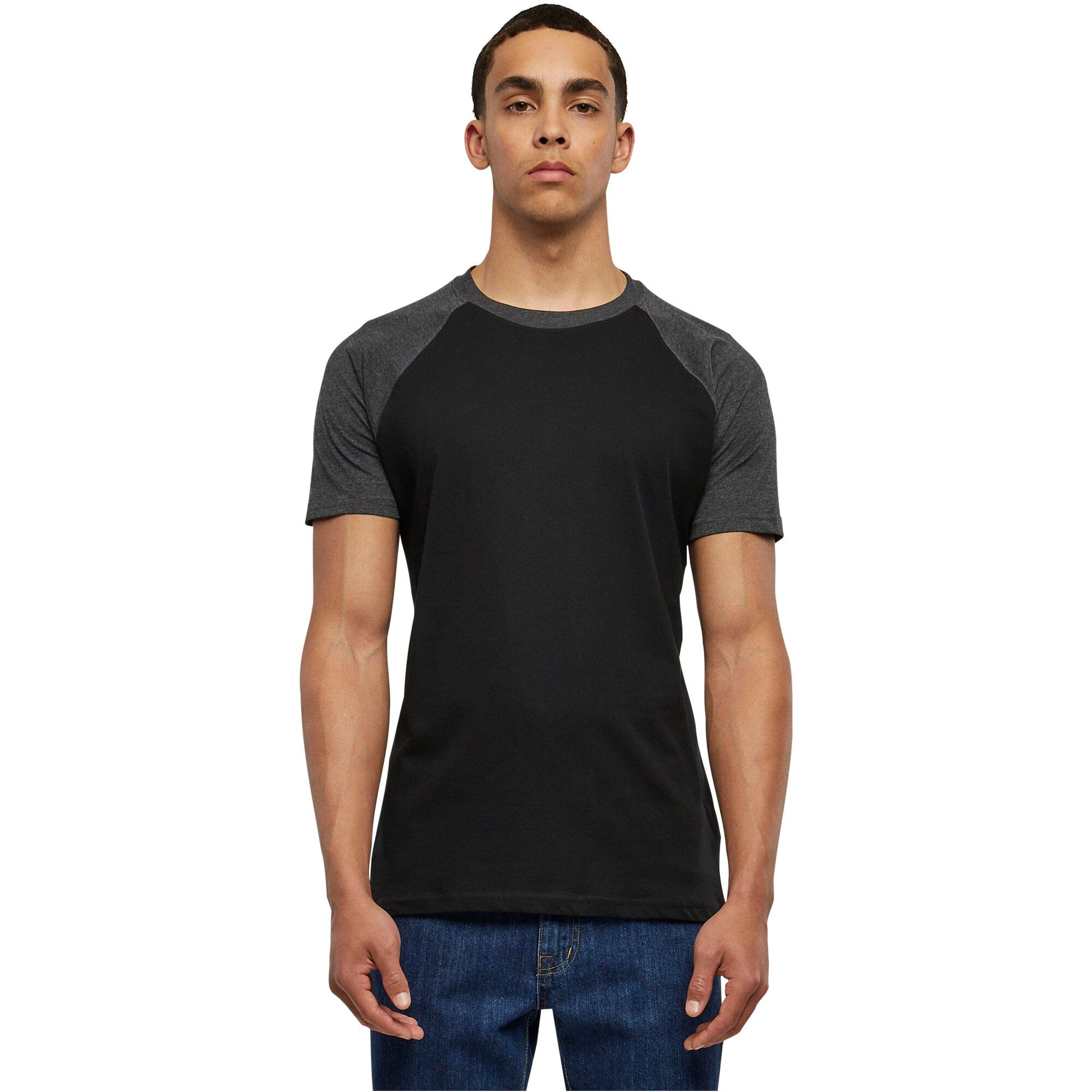 Urban Classics - RAGLAN Contrast T-Shirt noir / charcoal
