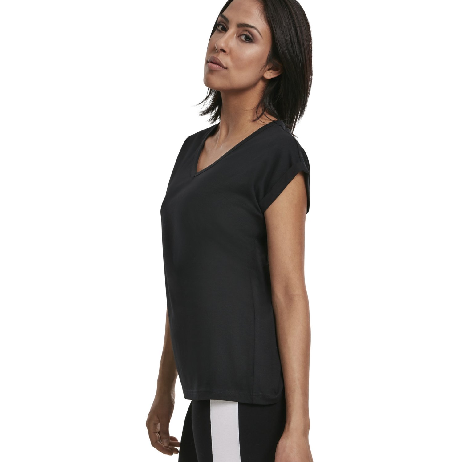 Urban Classics Femme - EXTENDED SHOULDER Shirt noir
