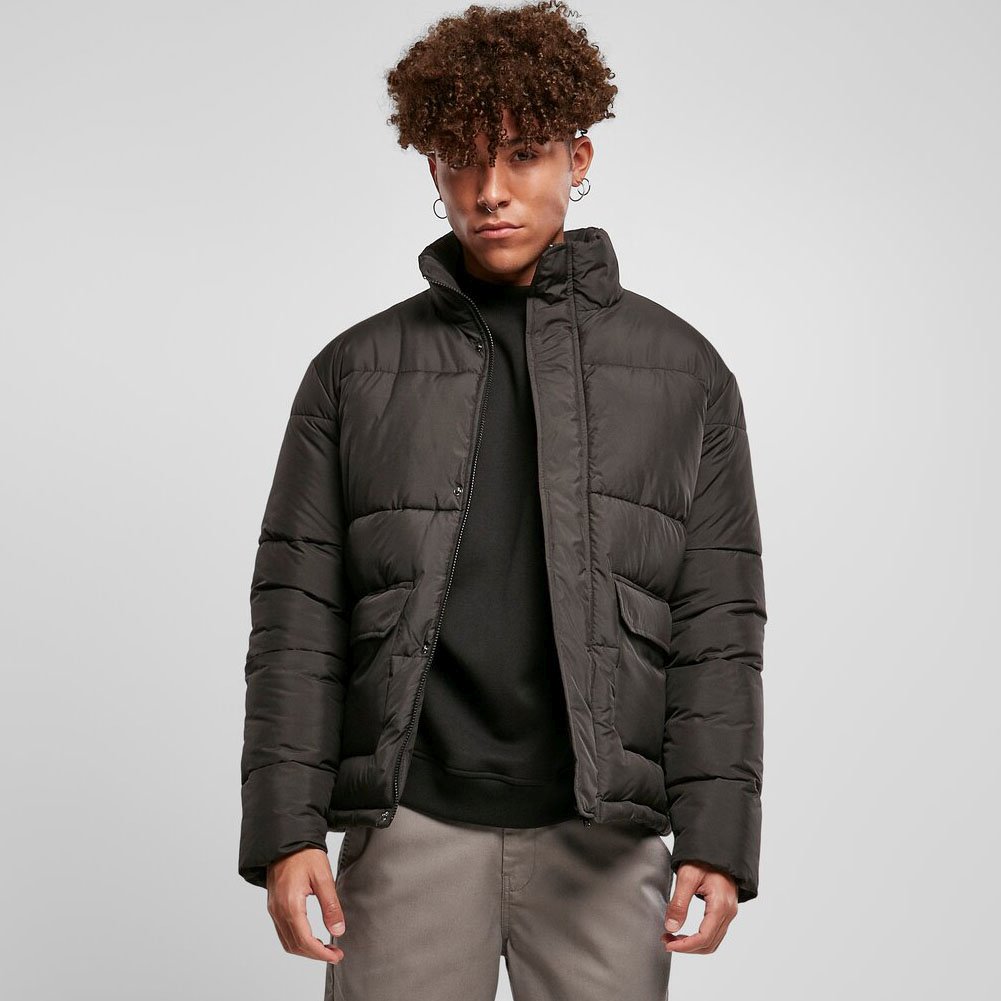 Urban Classics - Short PUFFER Winter Jacket black