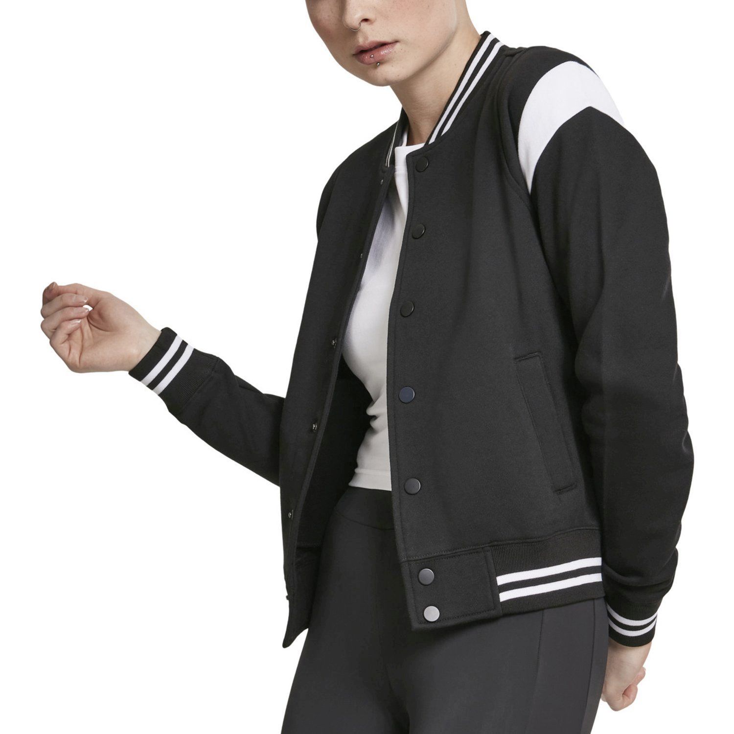 Urban Classics Ladies - INSET College Sweat Jacket black