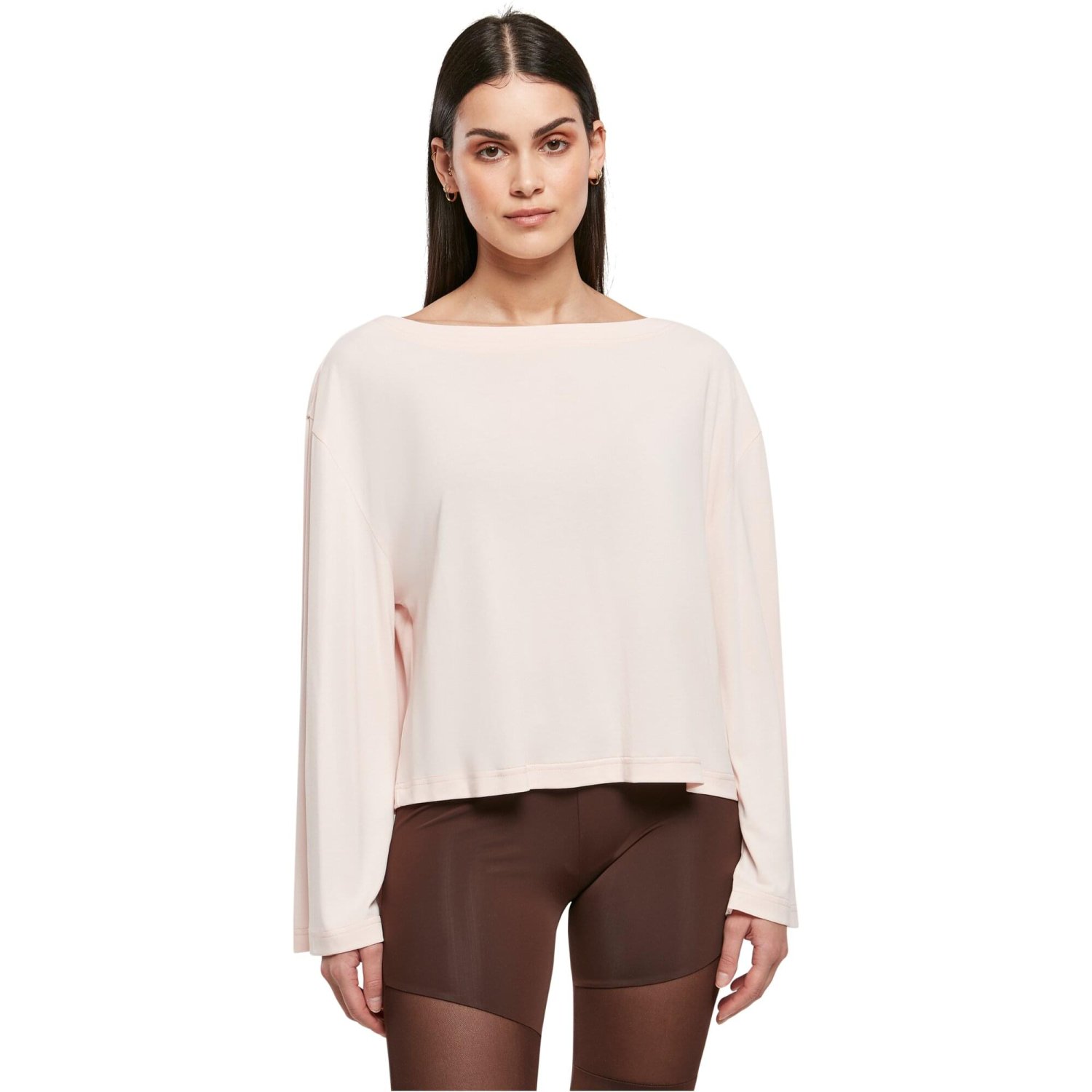 Urban Classics Ladies - Short Modal Bateau Longsleeve