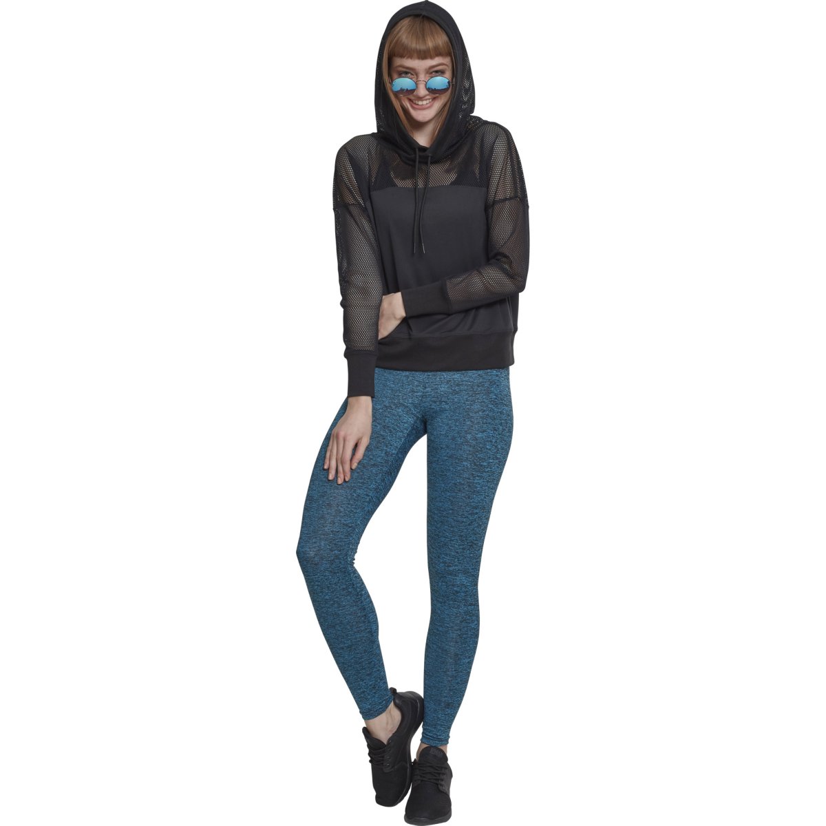 Urban Classics Ladies - Sport Fitness Mesh Hoody noir