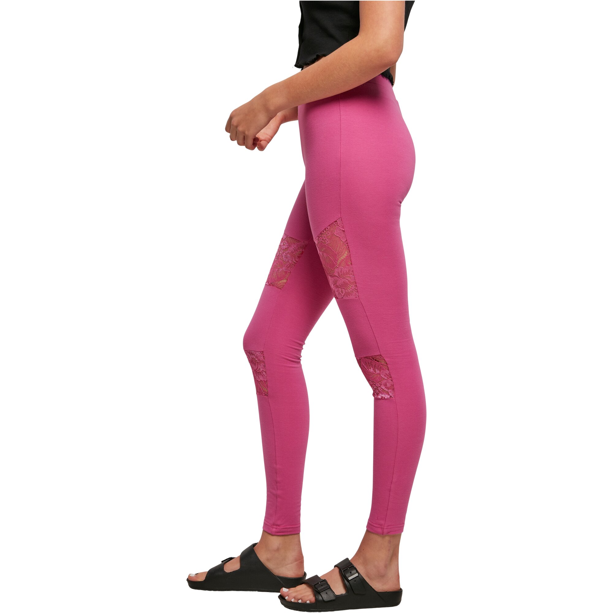 Urban Classics Ladies - Laces Inset Leggings pink