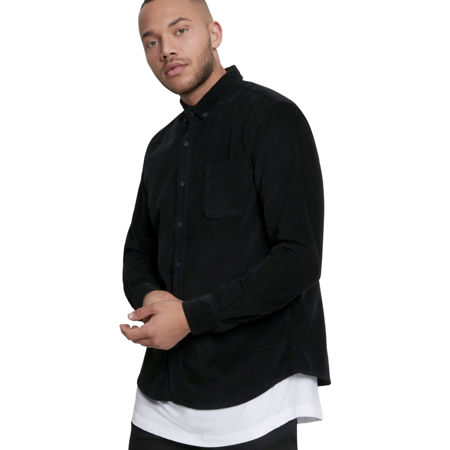 Urban Classics - Corduroy Shirt black