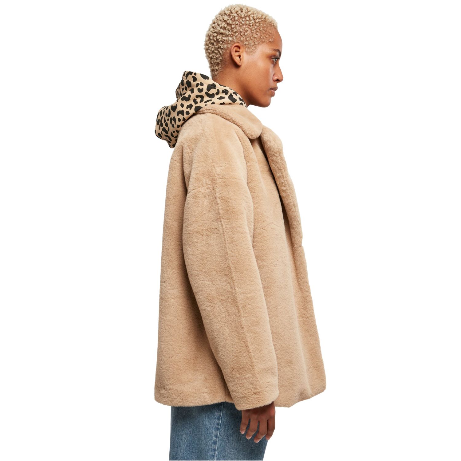 Urban Classics Ladies - LAPEL TEDDY Oversized Jacket