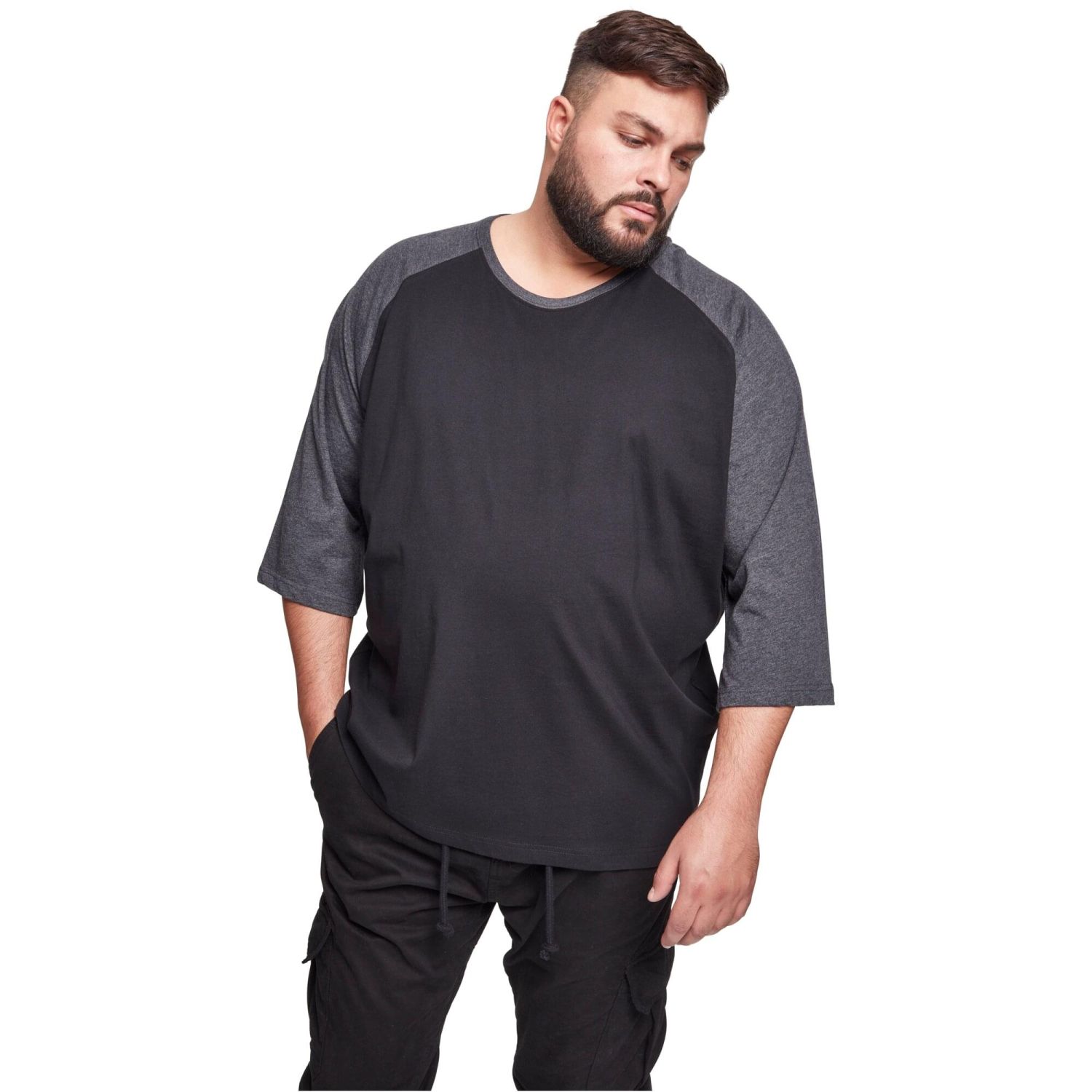 Urban Classics - RAGLAN 3/4 Sleeve black / charcoal