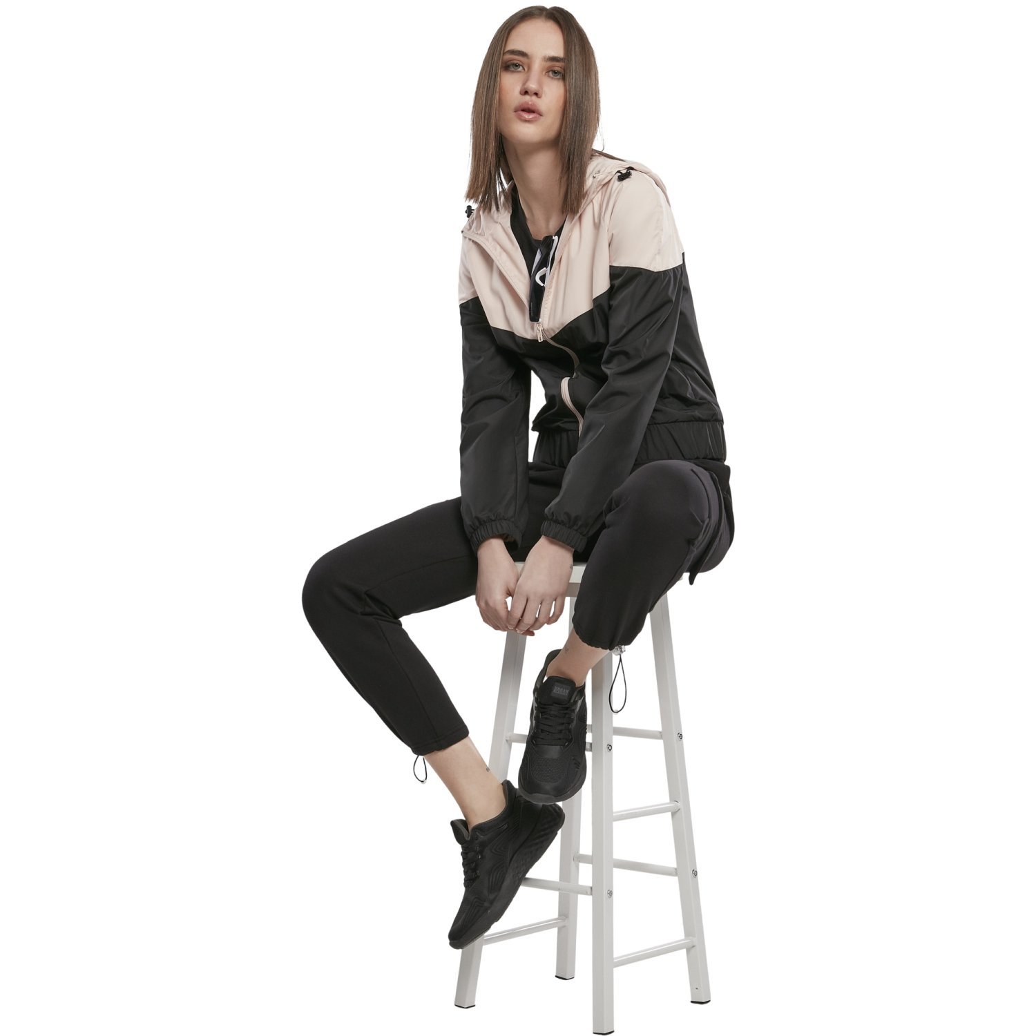 Urban Classics Ladies - Windbreaker Vest pink / noir