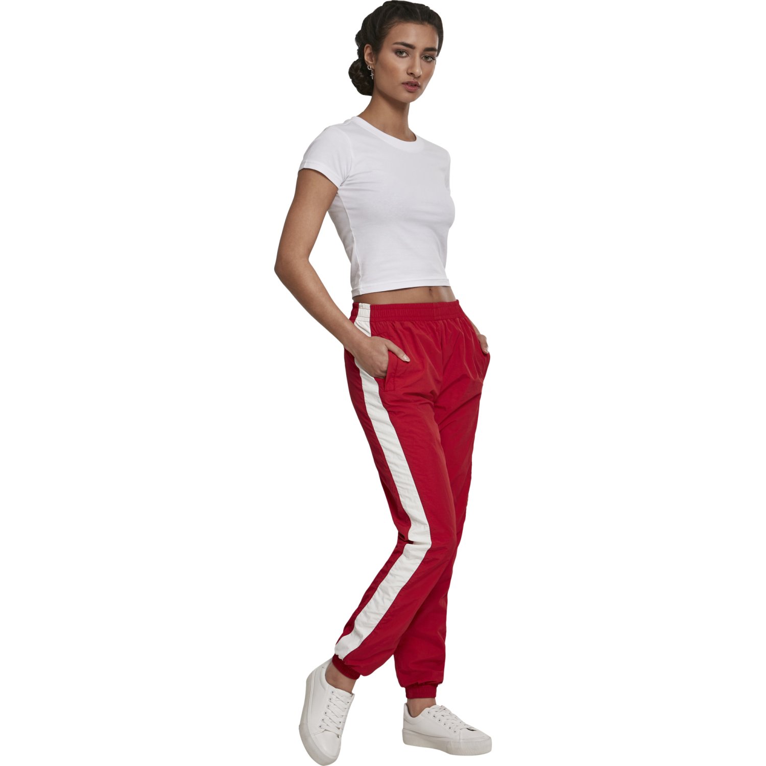 Urban Classics Ladies - Stretch Jersey Cropped Top blanc