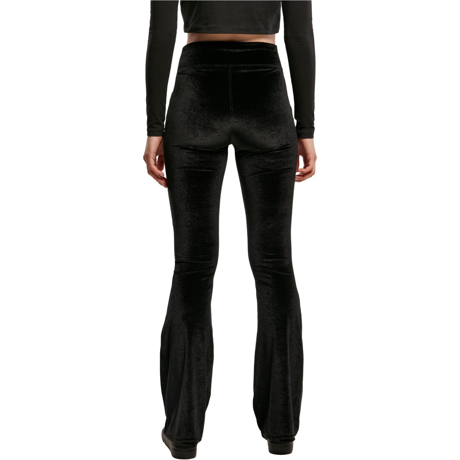 Urban Classics Ladies - High Waist Velvet Boot Cut Leggings