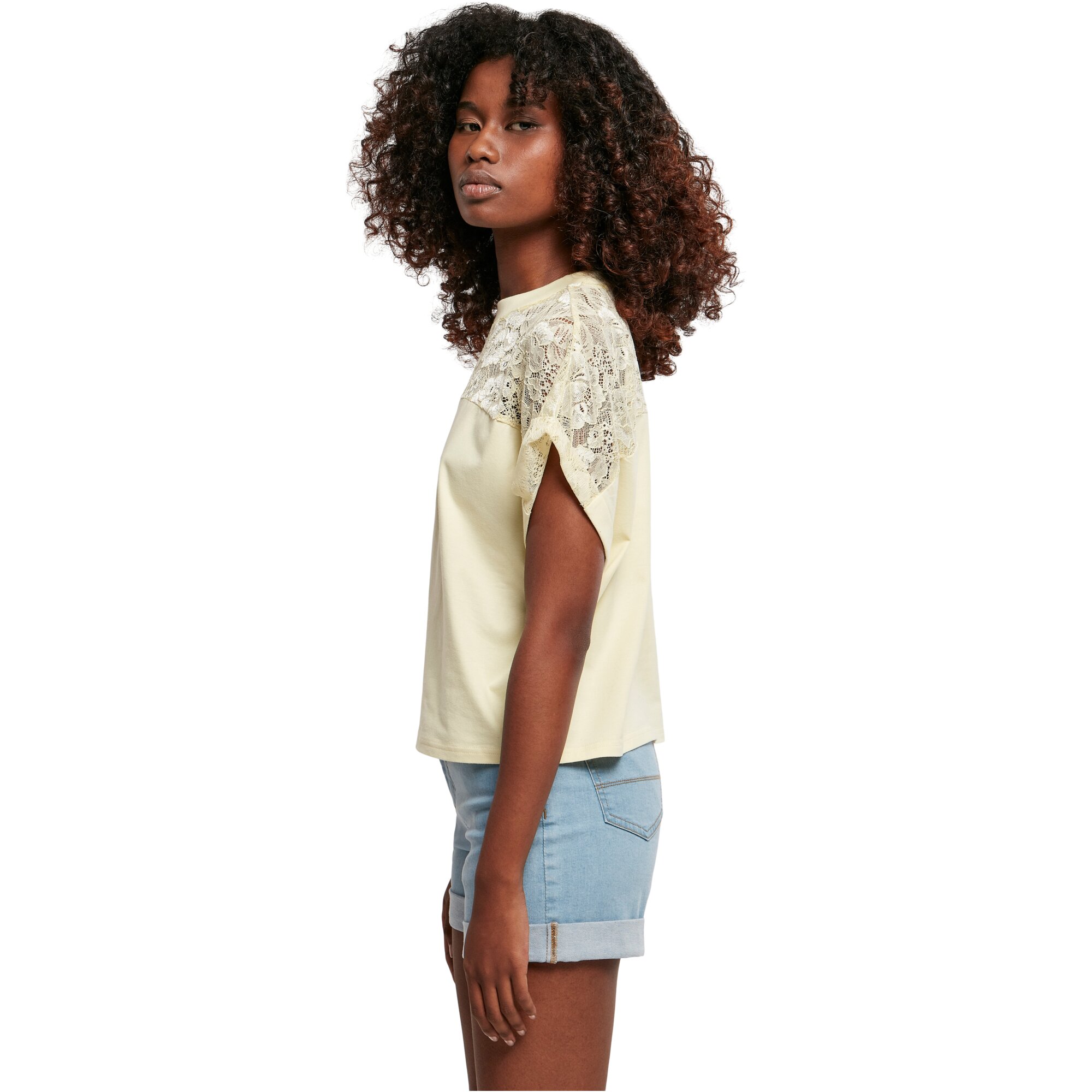 Urban Classics Ladies - Short Oversized Lace Top
