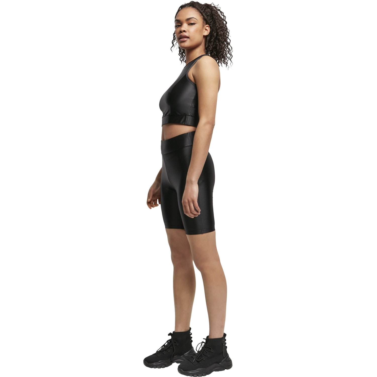 Urban Classics Ladies - Shiny Metallic Cycle Shorts noir