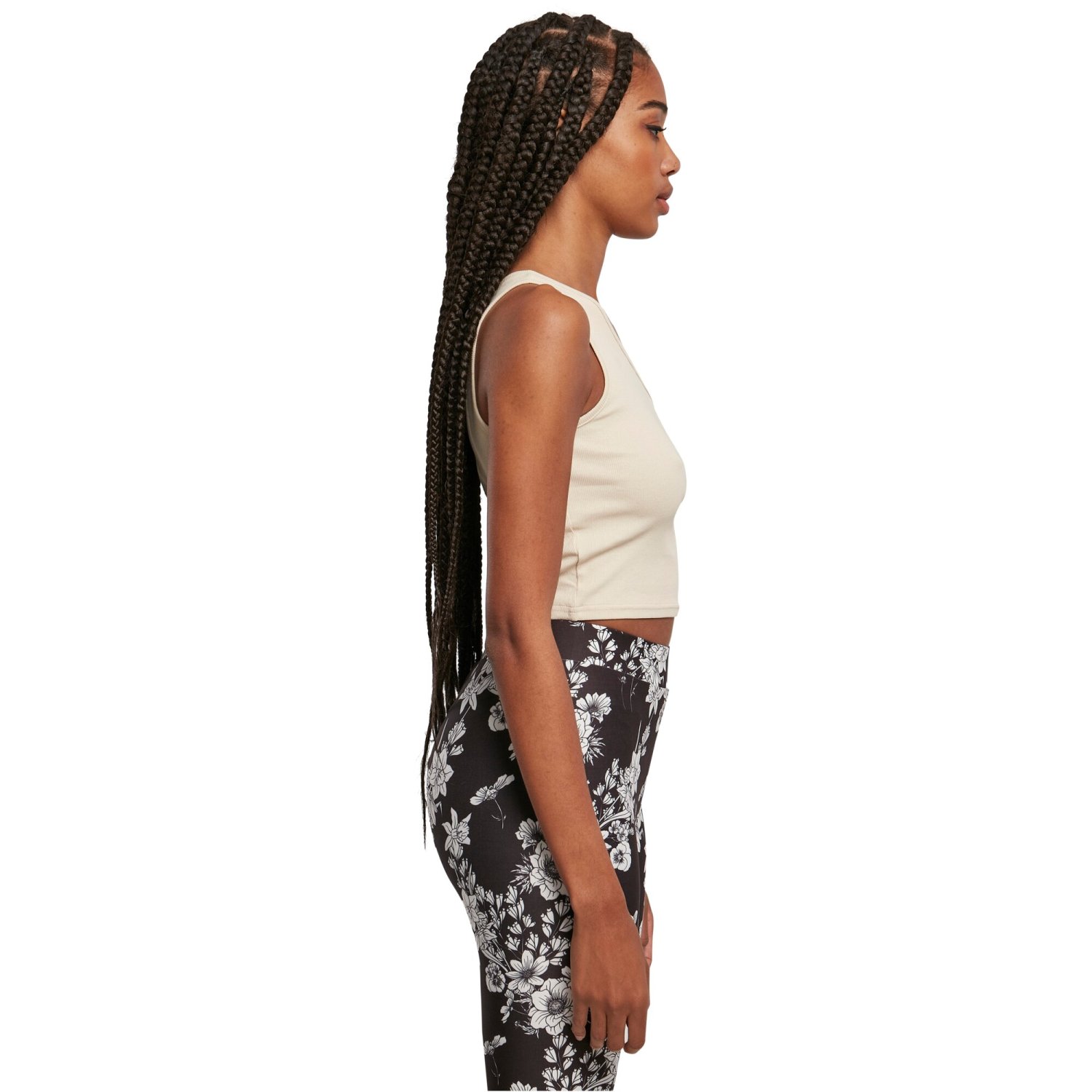 Urban Classics Ladies - Cropped Asymmetric Top beige
