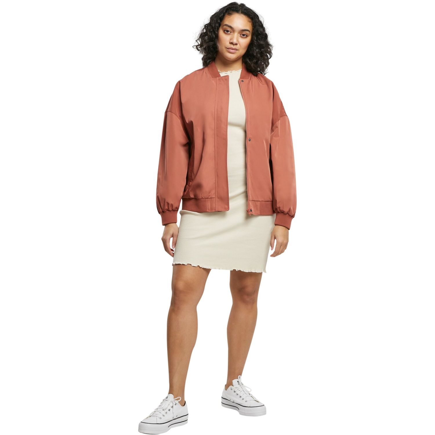 Urban Classics Ladies - Oversized Light Bomber Jacket terra