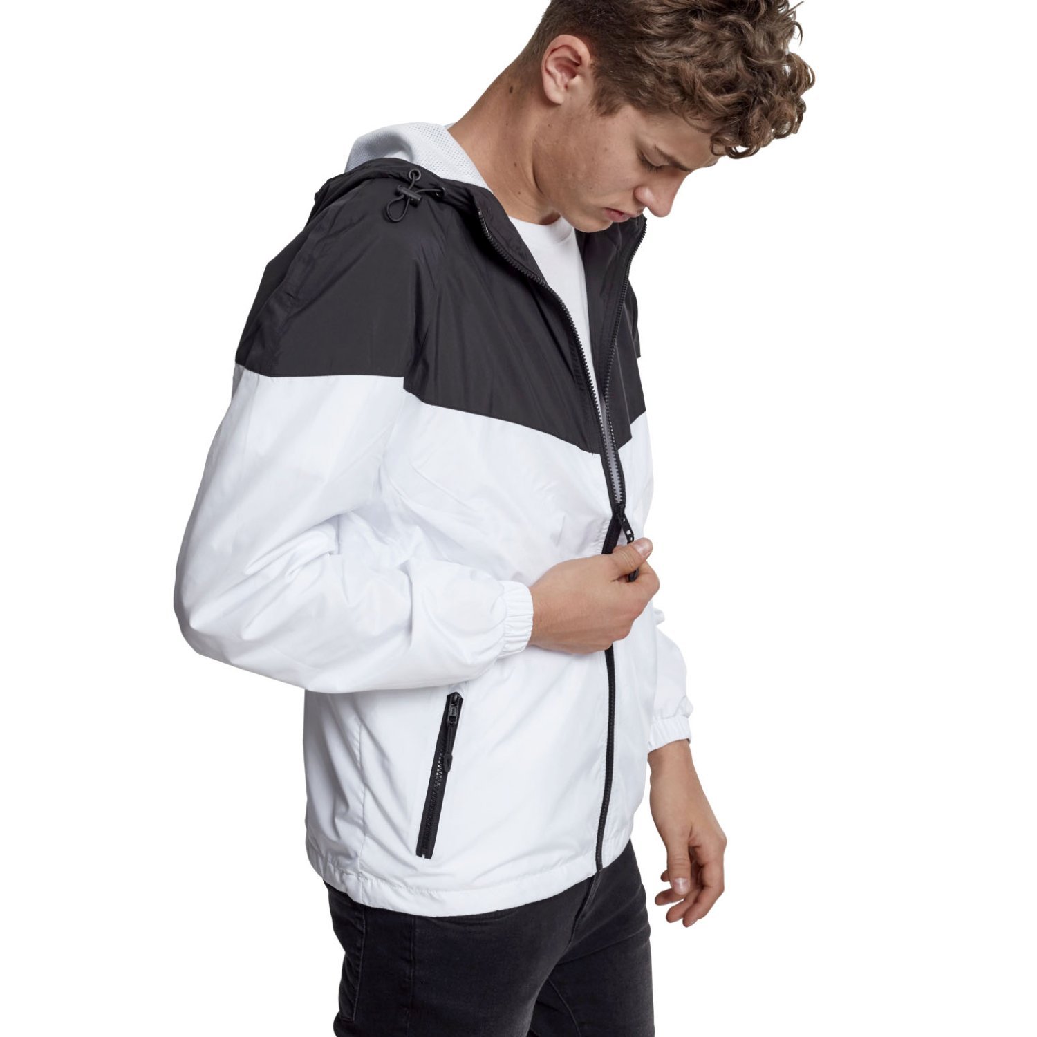Urban Classics - TECH Windrunner Jacket black / white