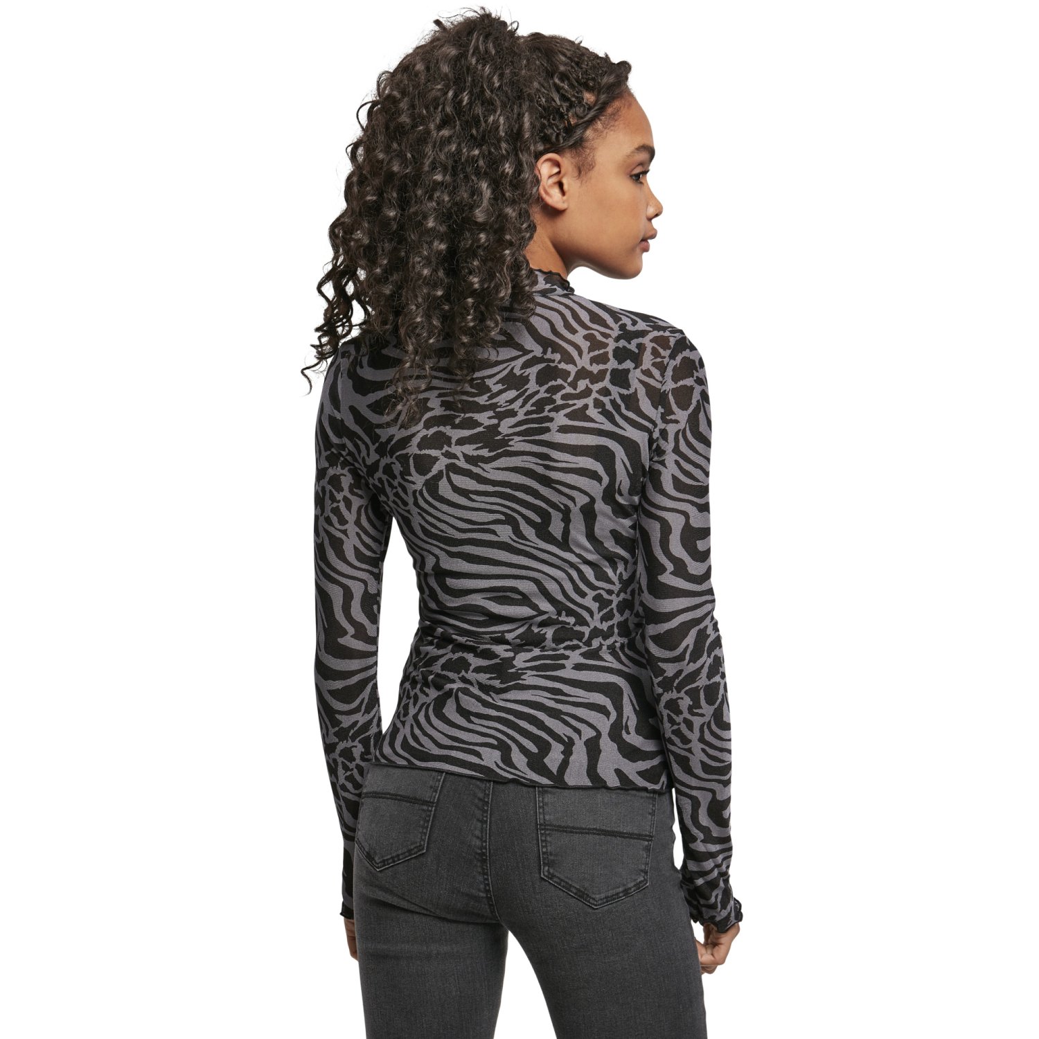 Urban Classics Ladies - Mesh Turtleneck Longsleeve
