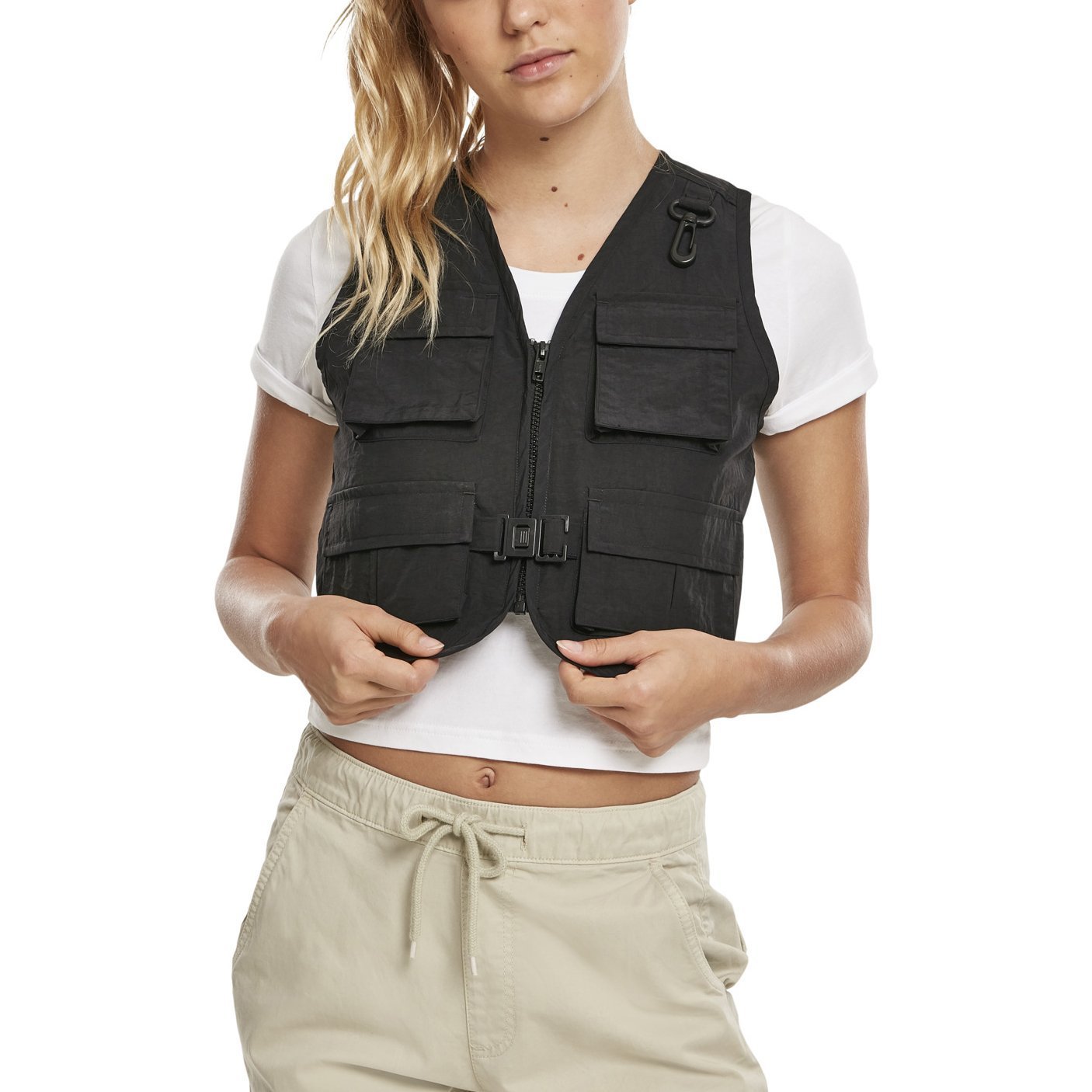 Urban Classics Femme - Short Tactical Veste noir