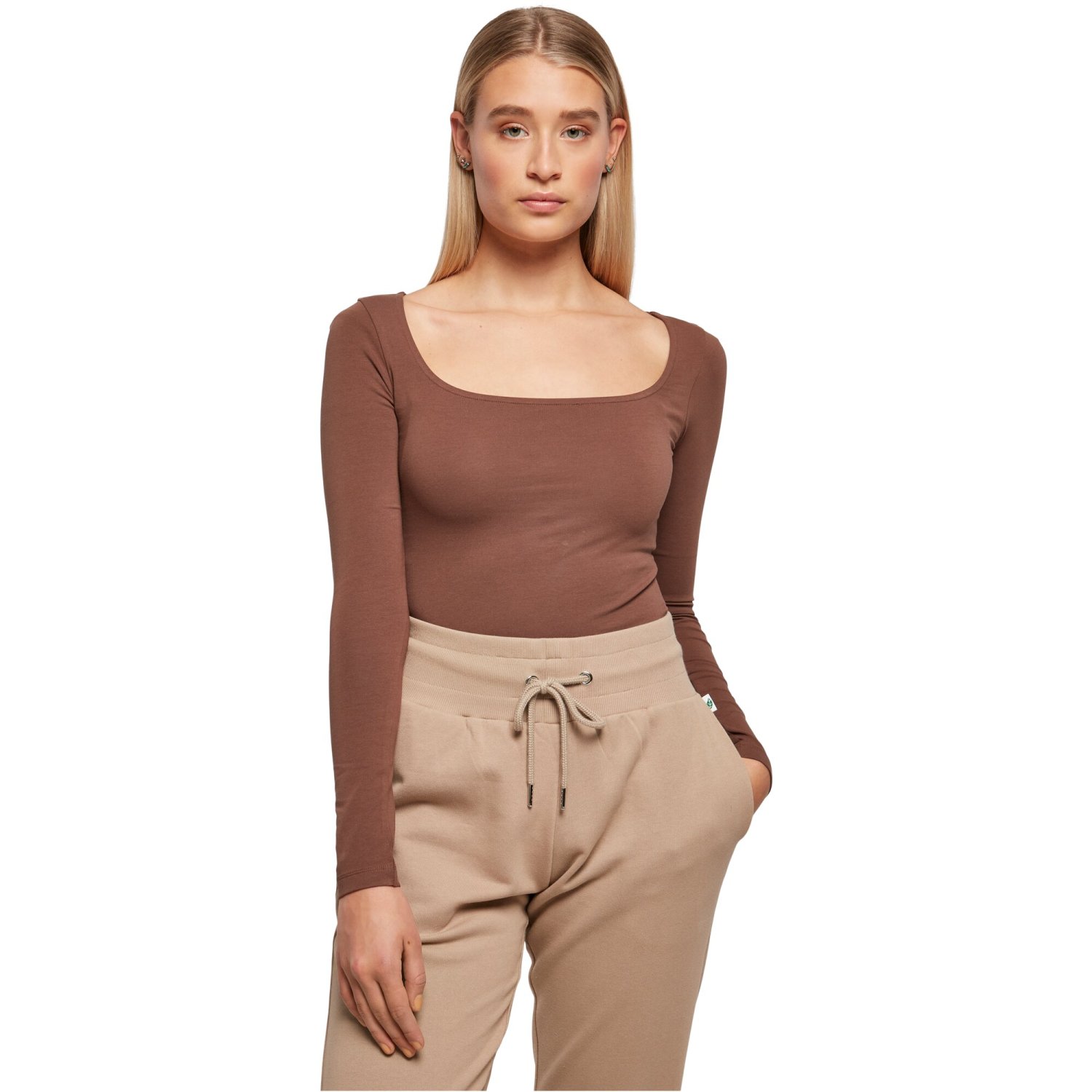 Urban Classics Ladies - Organic Longsleeve Body bark