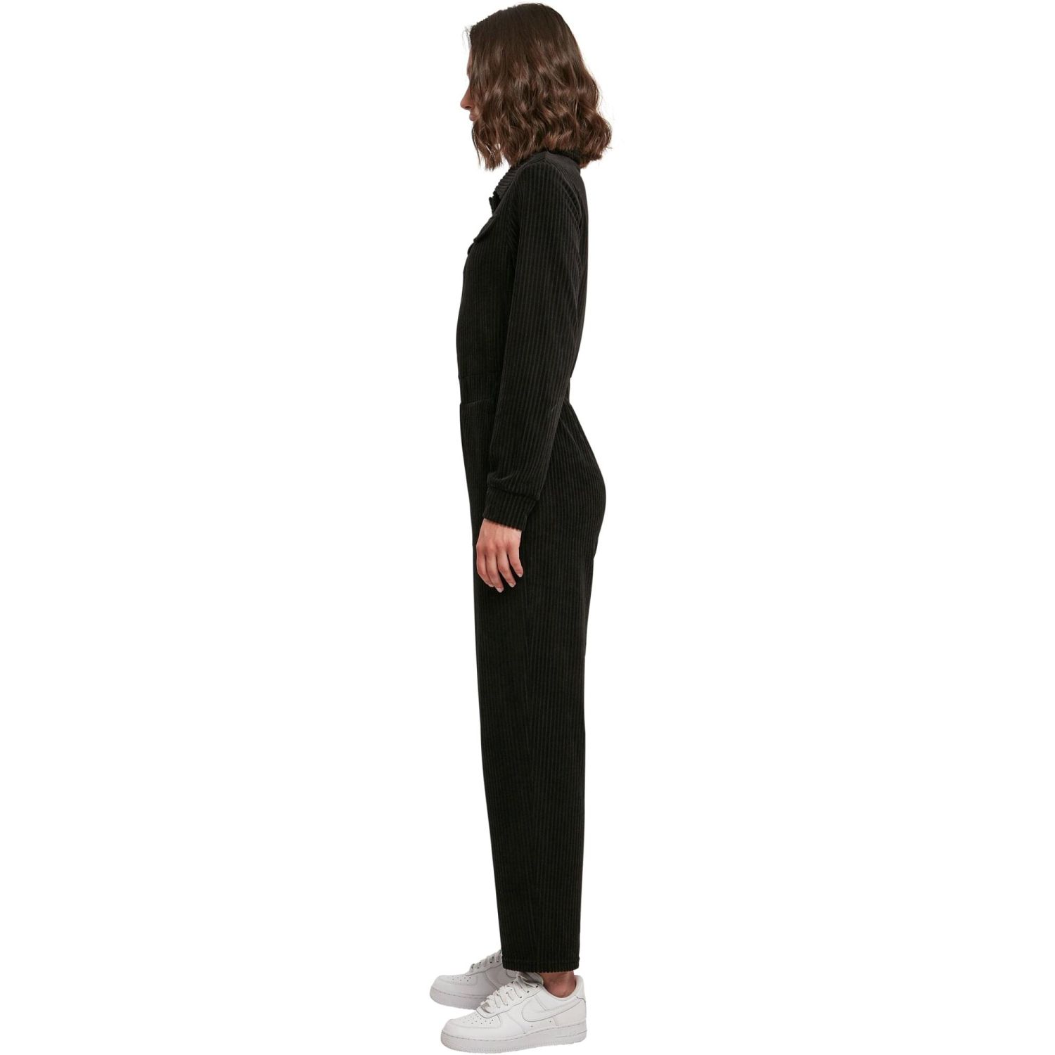 Urban Classics Ladies - Velvet Rib Boiler Suit noir
