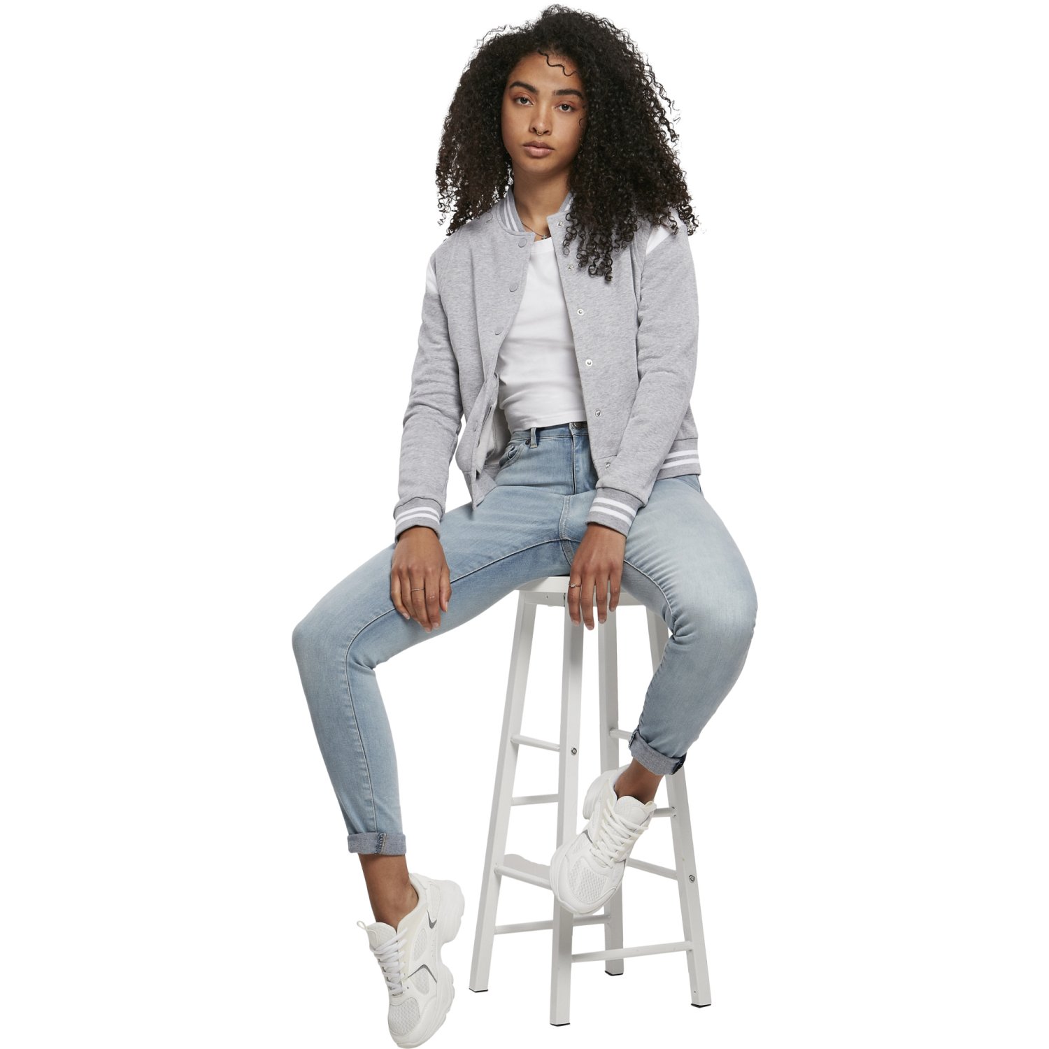 Urban Classics Ladies - ORGANIC College Sweat Veste gris