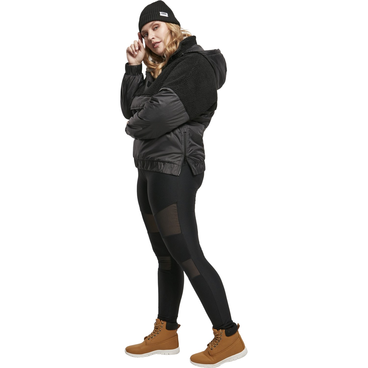 Urban Classics Ladies - Sherpa Mix Pull Over Jacket