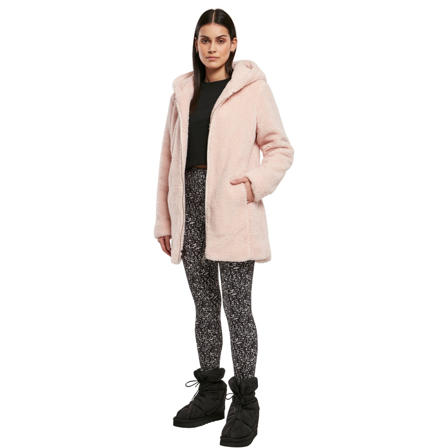 Urban Classics Femme - SHERPA Long Veste d'hiver pink
